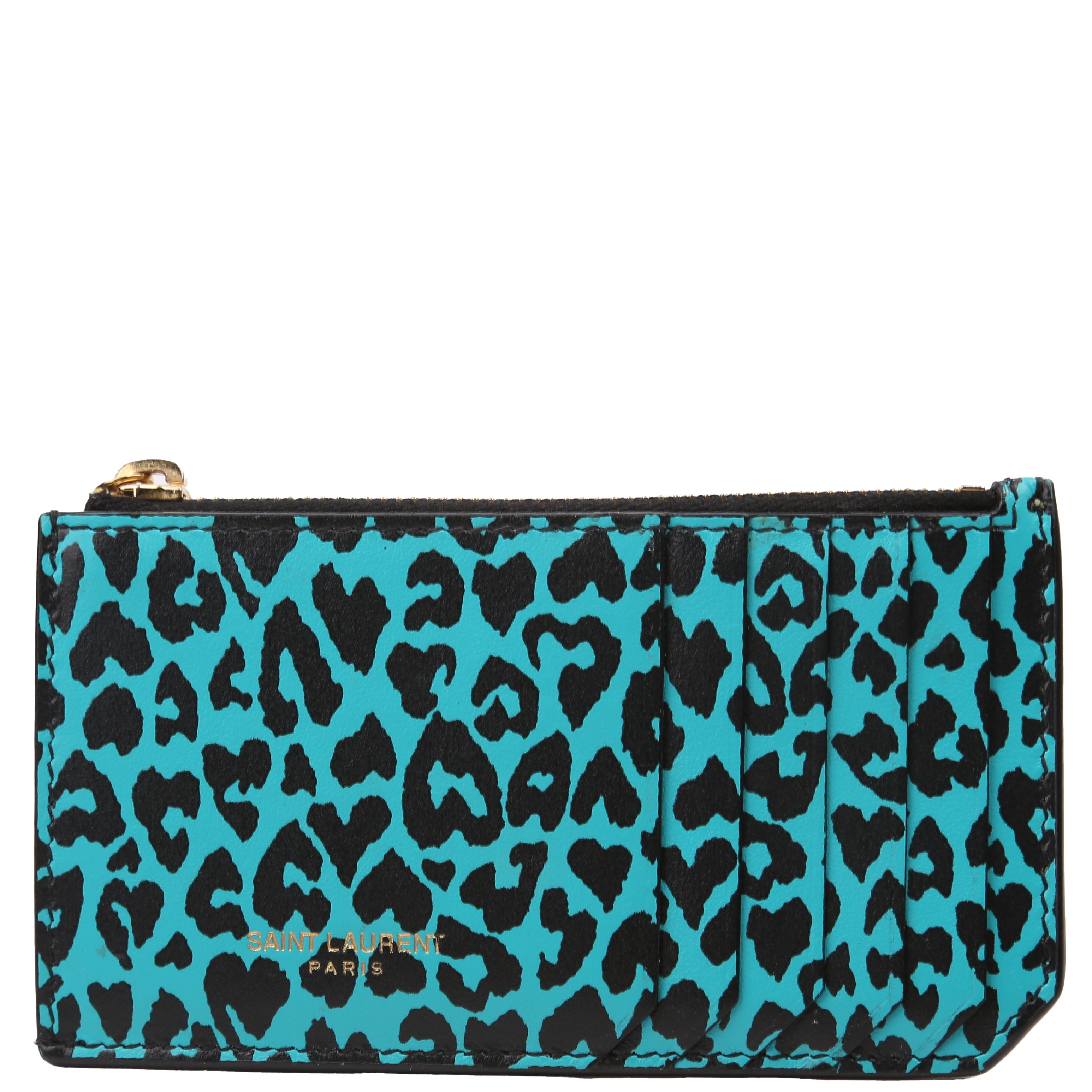 Saint Laurent 5 Fragment Card Holder Blue/Black