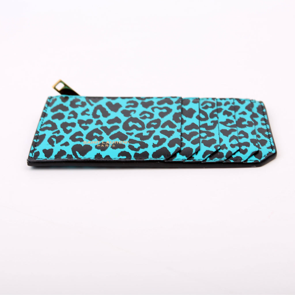 Saint Laurent 5 Fragment Card Holder Blue/Black
