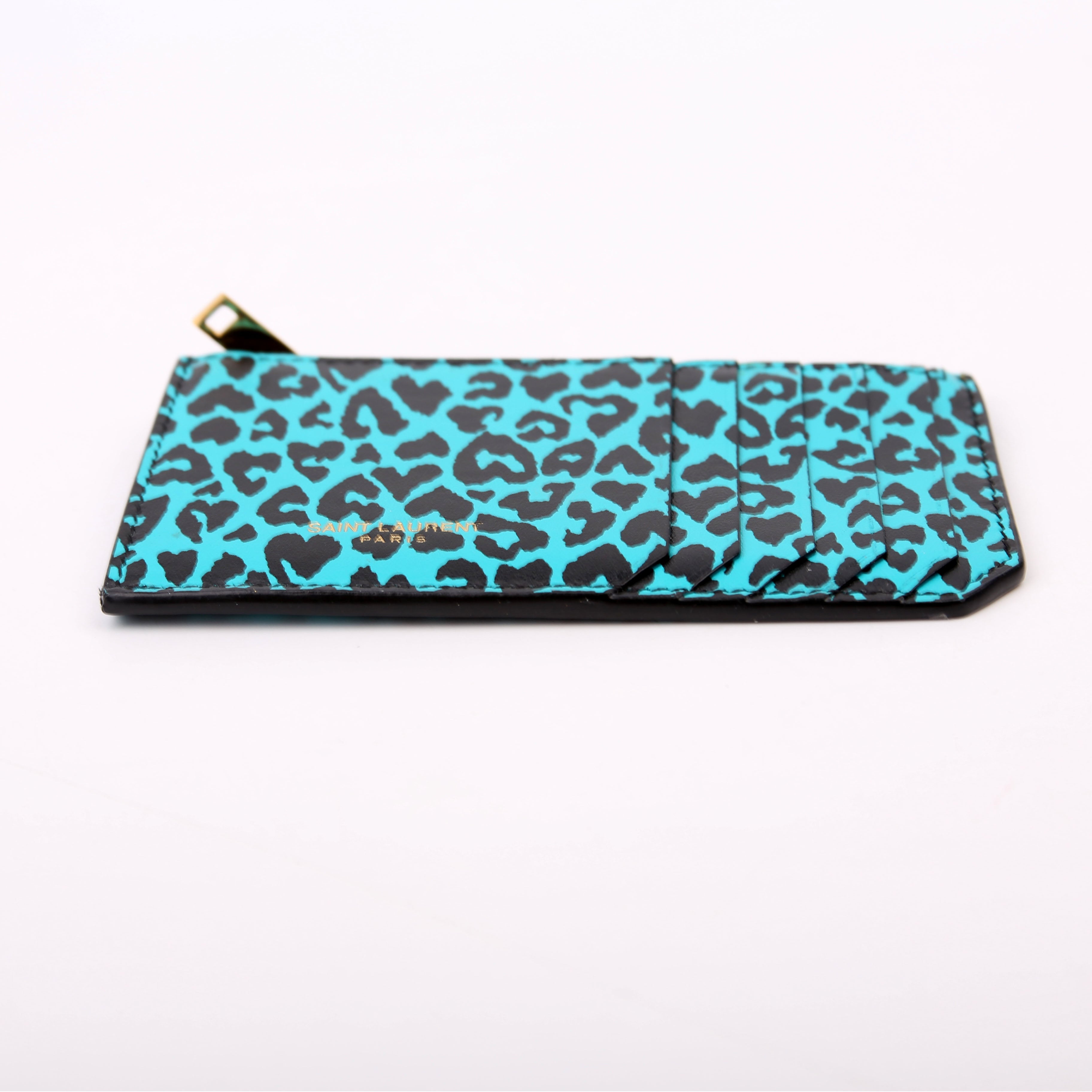 Saint Laurent 5 Fragment Card Holder Blue/Black