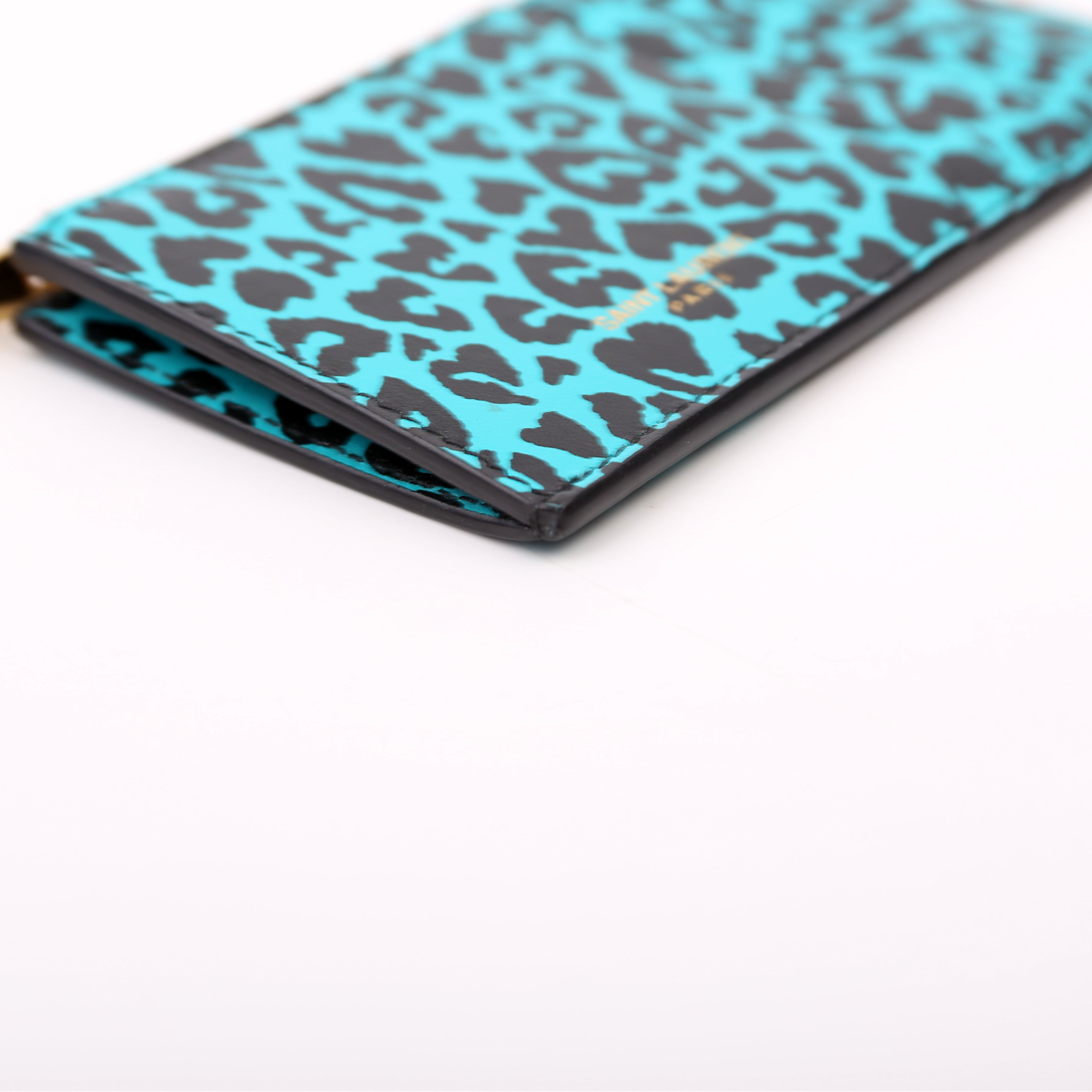 Saint Laurent 5 Fragment Card Holder Blue/Black