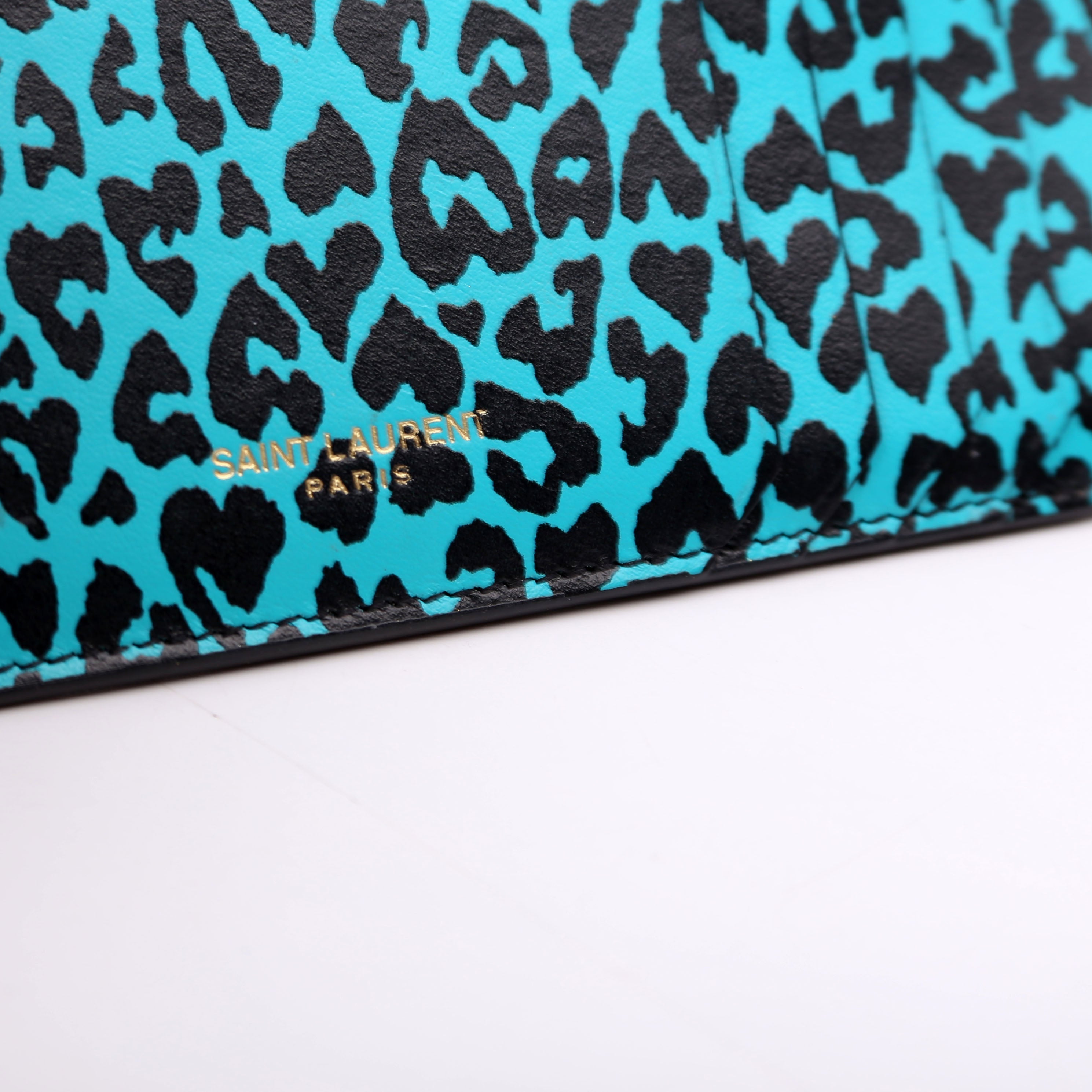 Saint Laurent 5 Fragment Card Holder Blue/Black