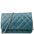 Chanel WOC Classic Quilted Caviar Teal
