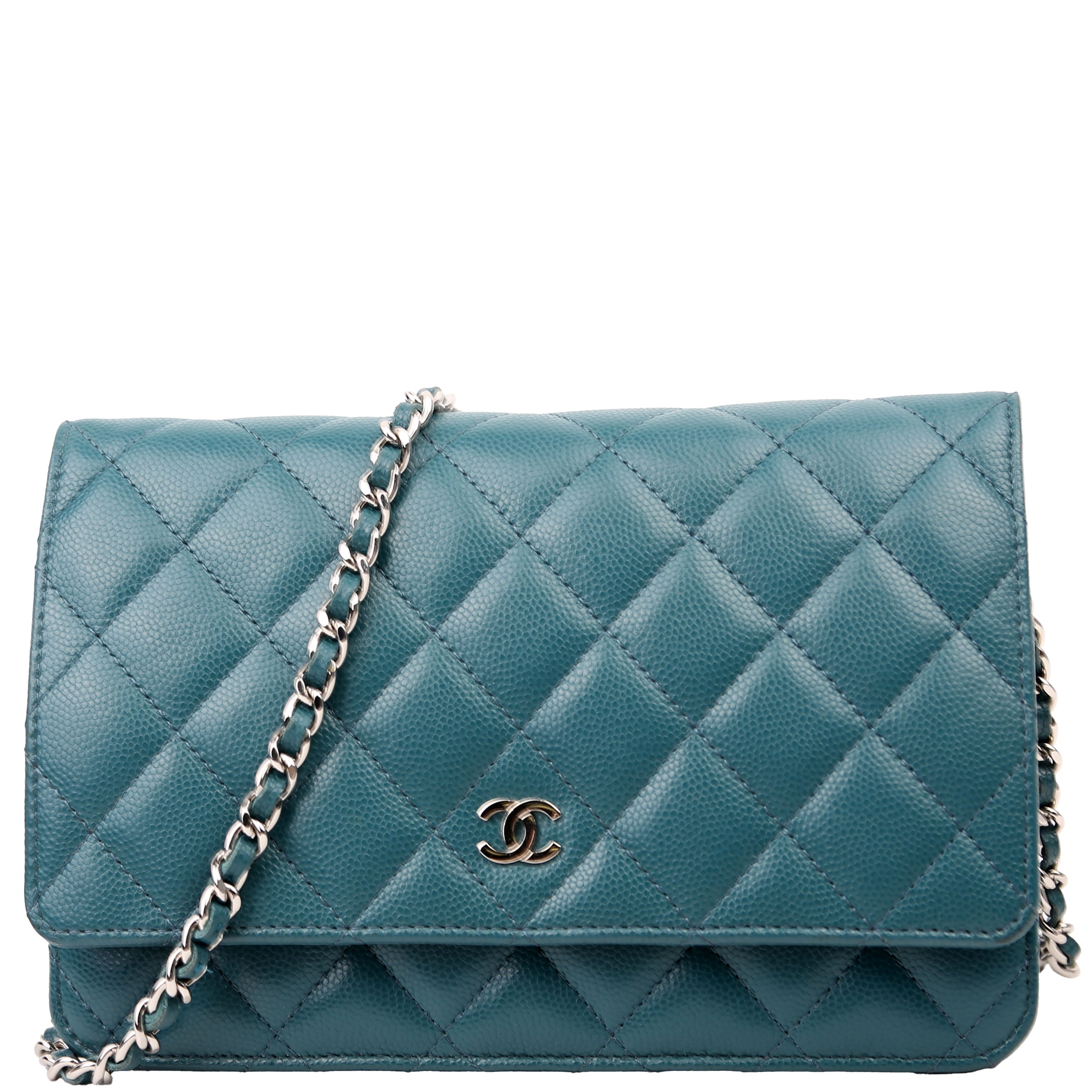 Chanel WOC Classic Quilted Caviar Teal