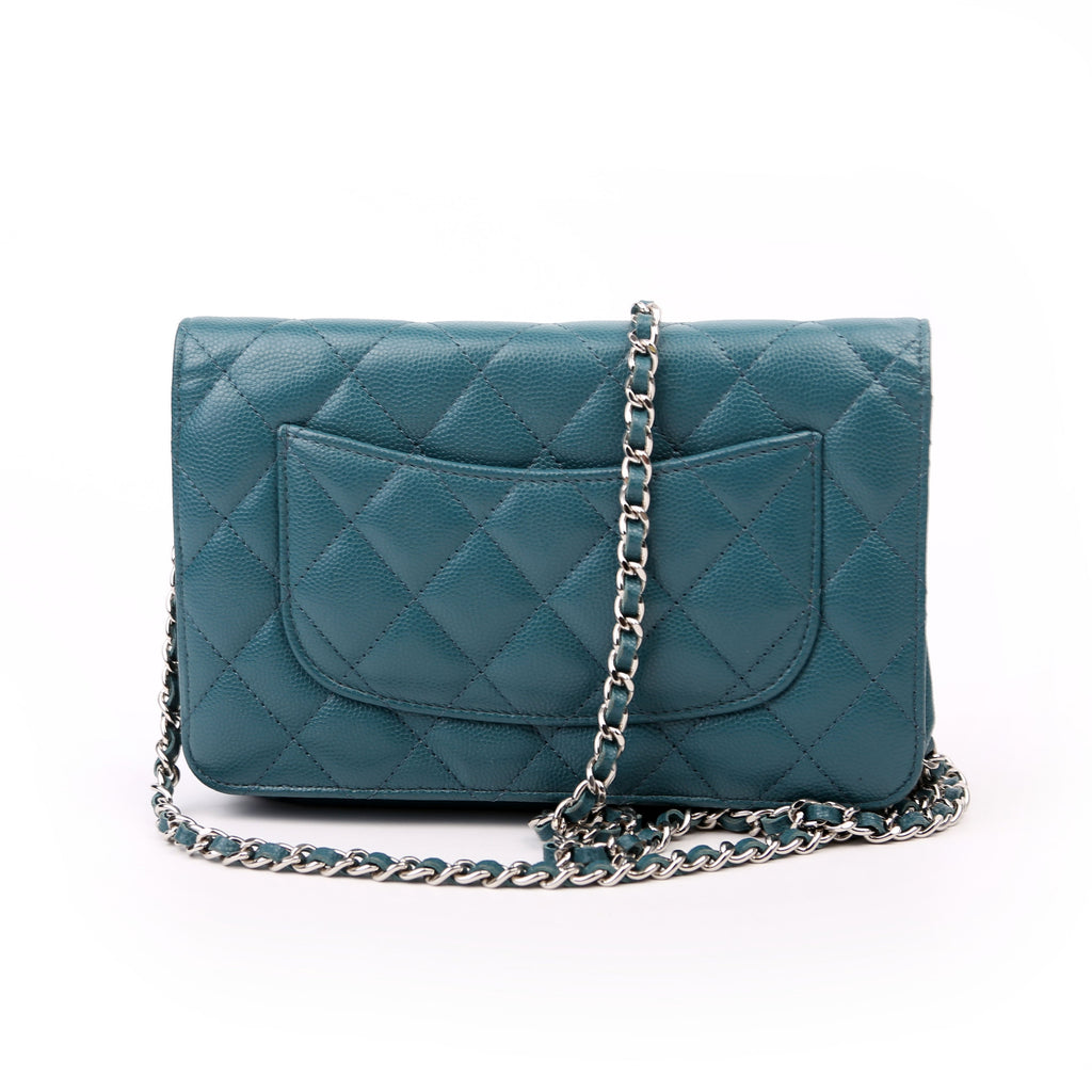 Chanel WOC Classic Quilted Caviar Teal