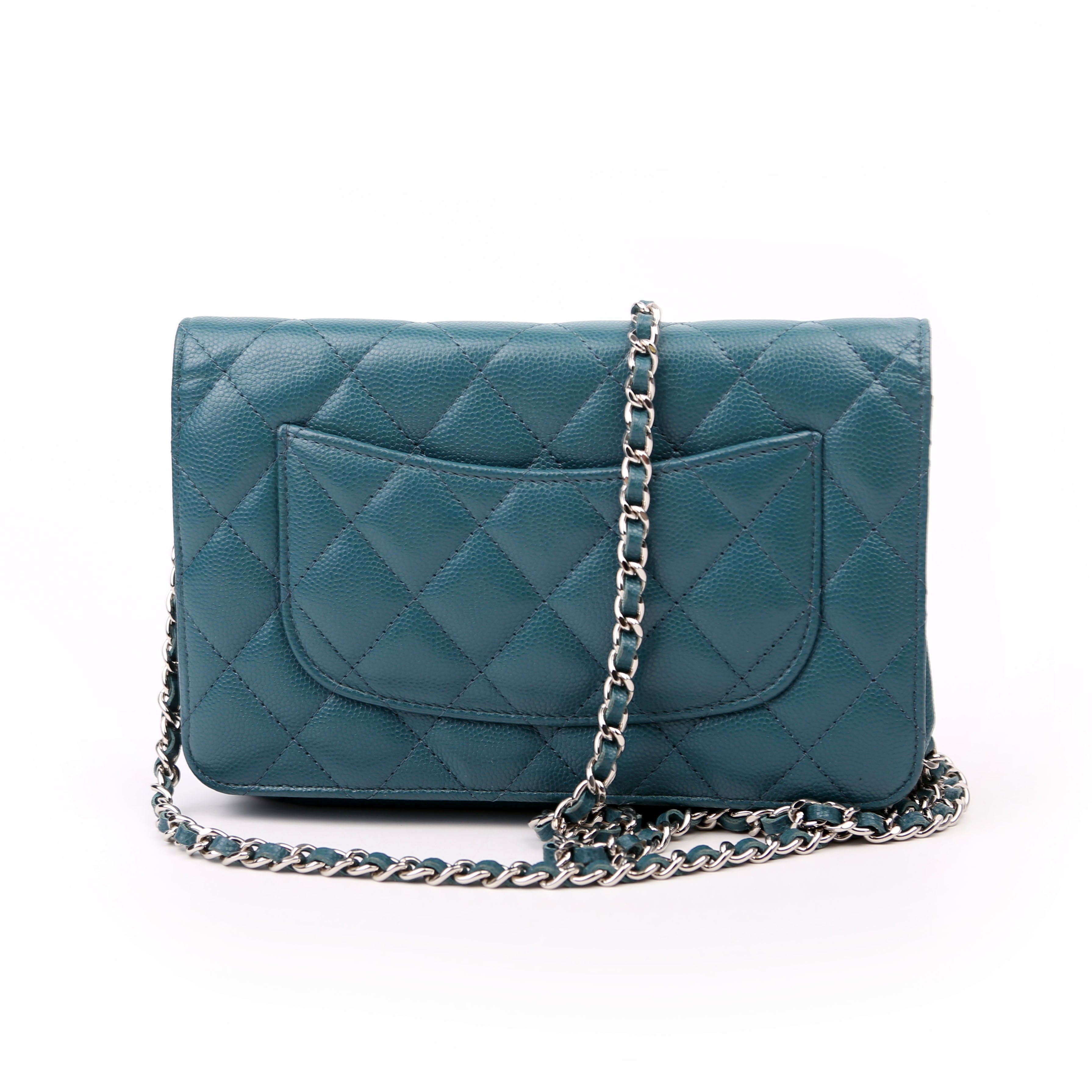 Chanel WOC Classic Quilted Caviar Teal