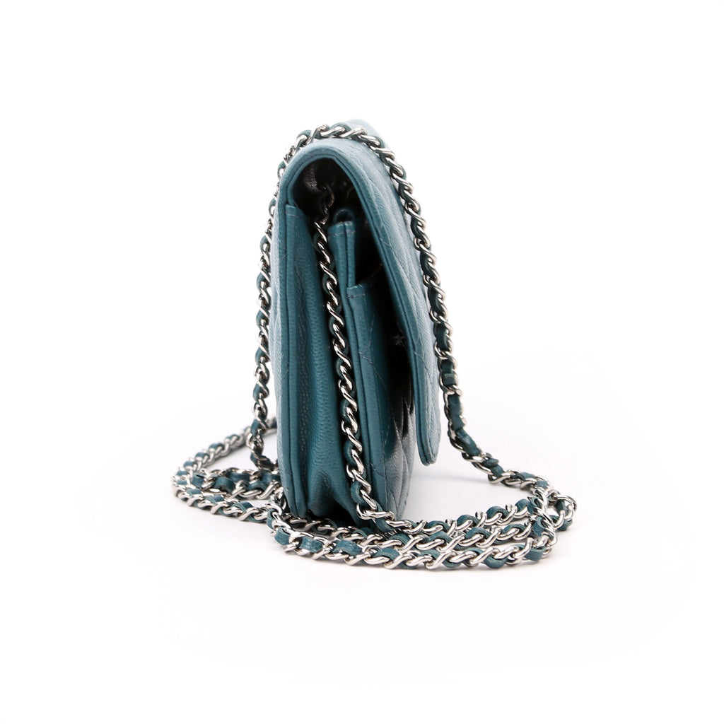 Chanel WOC Classic Quilted Caviar Teal