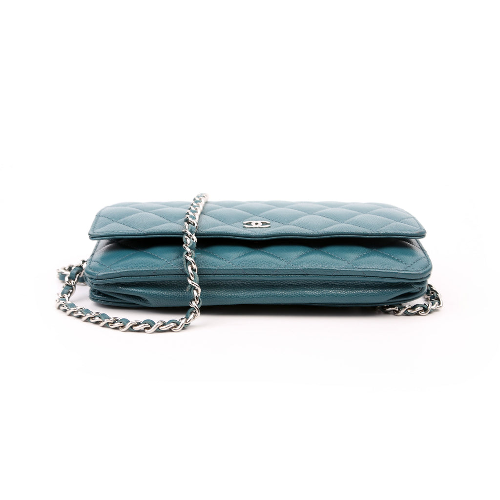 Chanel WOC Classic Quilted Caviar Teal