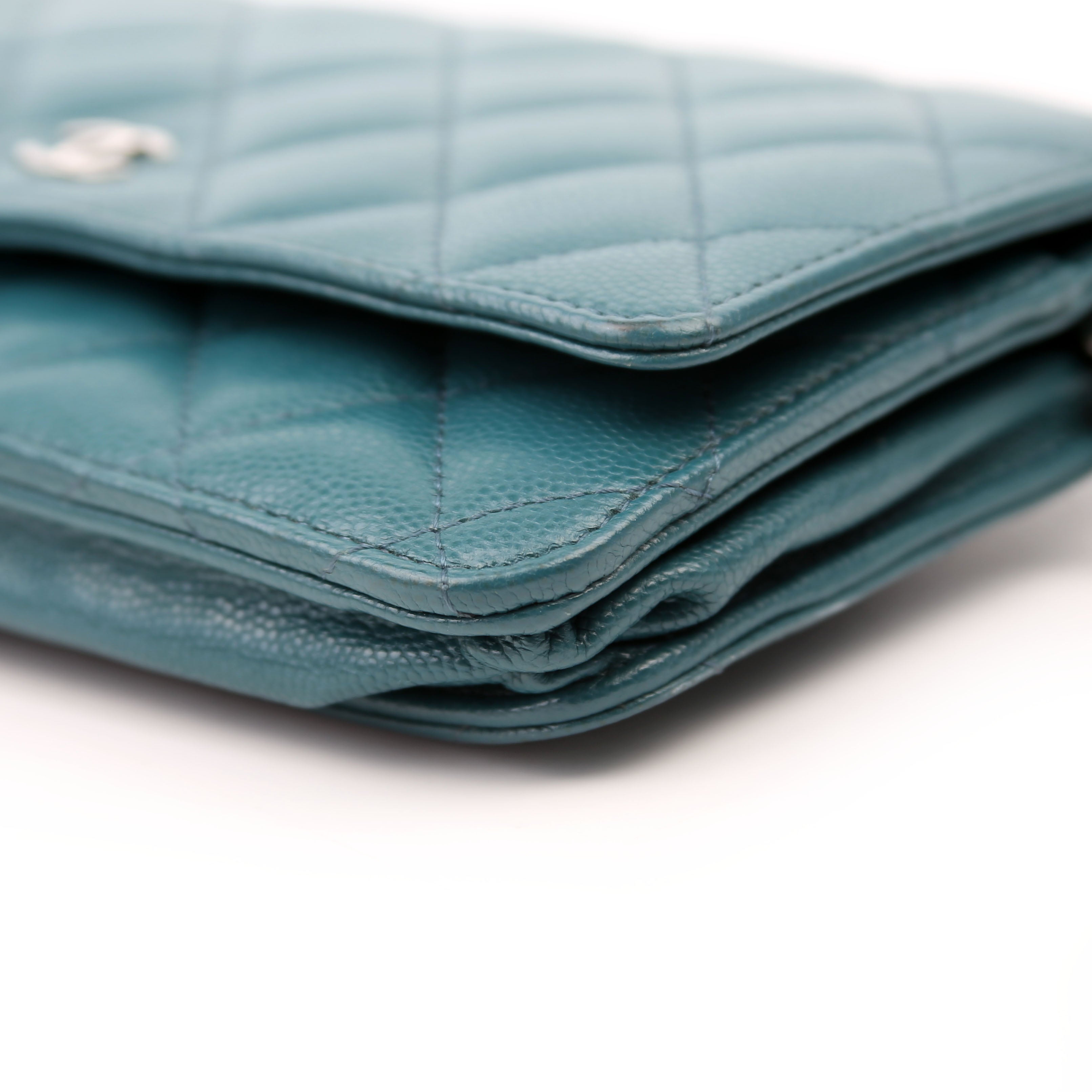 Chanel WOC Classic Quilted Caviar Teal