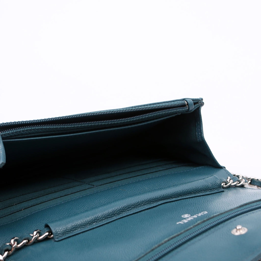 Chanel WOC Classic Quilted Caviar Teal