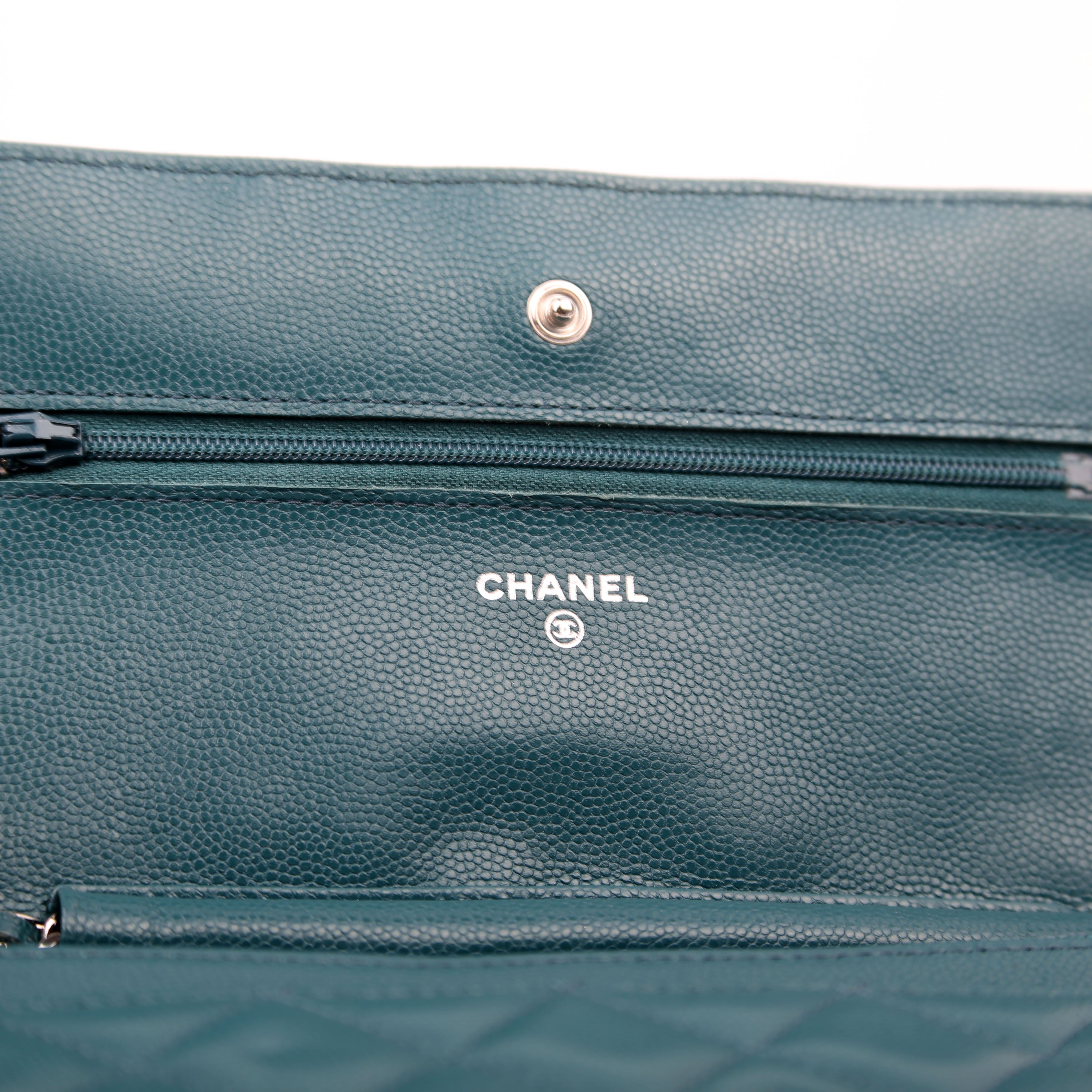 Chanel WOC Classic Quilted Caviar Teal