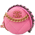 Chanel Chanel 19 Round Clutch Denim 31M Pink