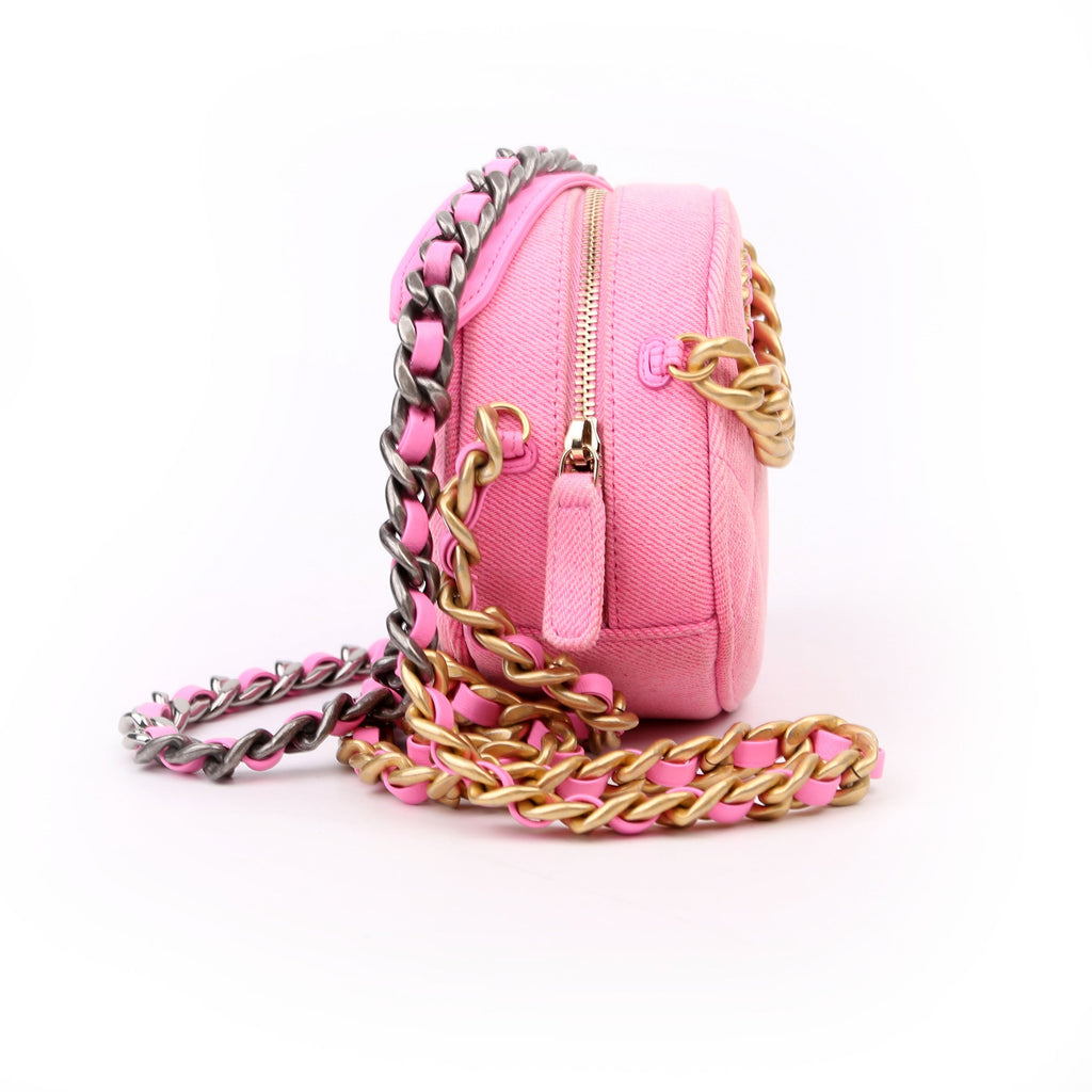 Chanel Chanel 19 Round Clutch Denim 31M Pink