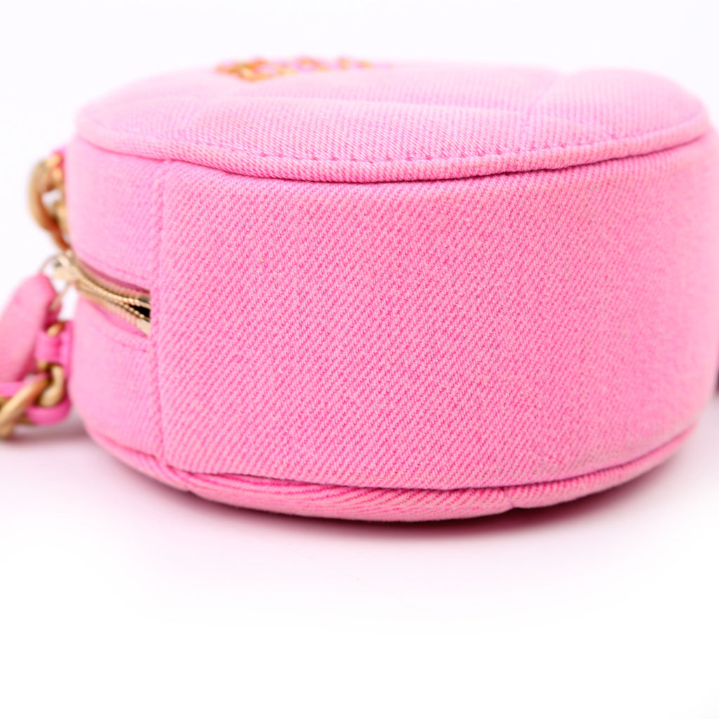 Chanel Chanel 19 Round Clutch Denim 31M Pink