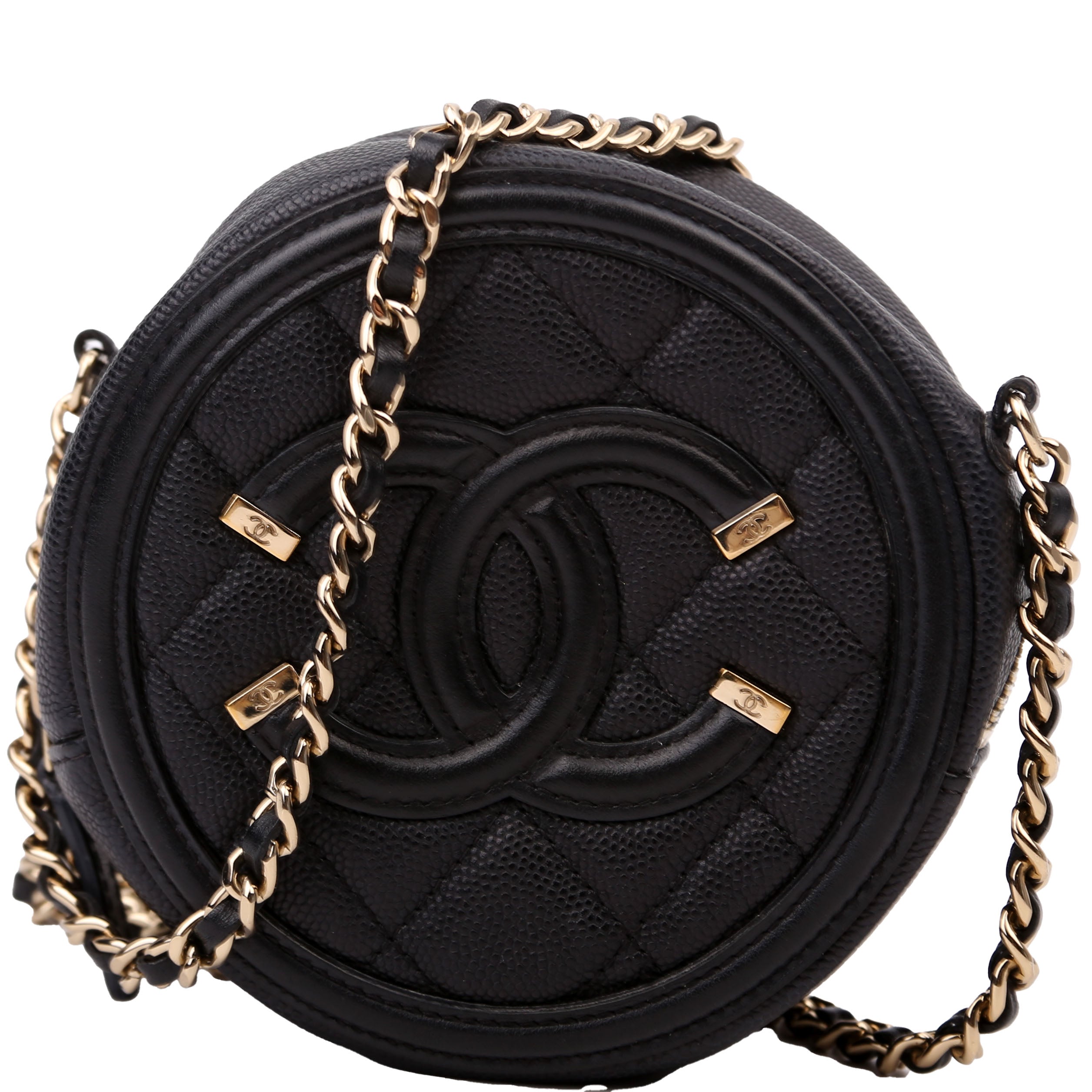 Chanel Filigree Round Crossbody 29M Black