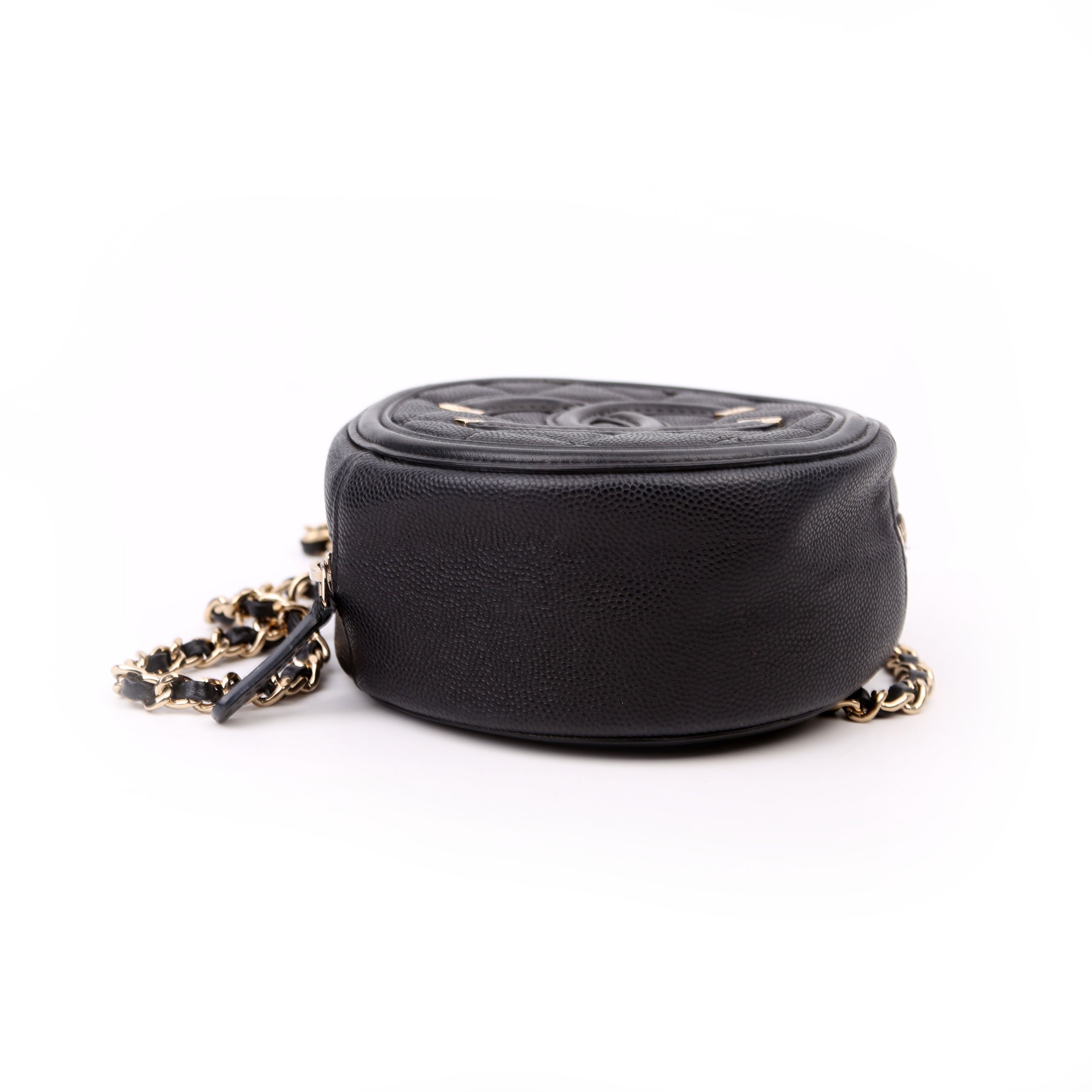Chanel Filigree Round Crossbody 29M Black