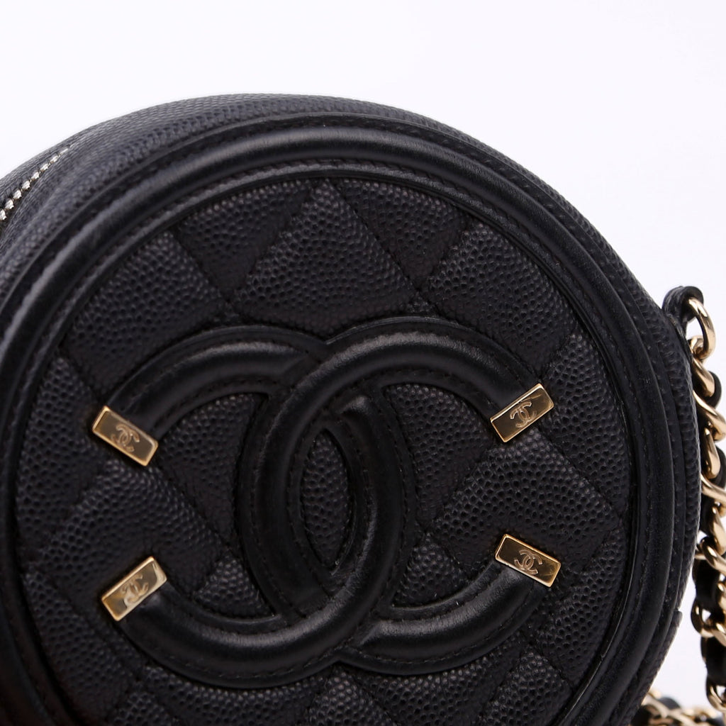 Chanel Filigree Round Crossbody 29M Black