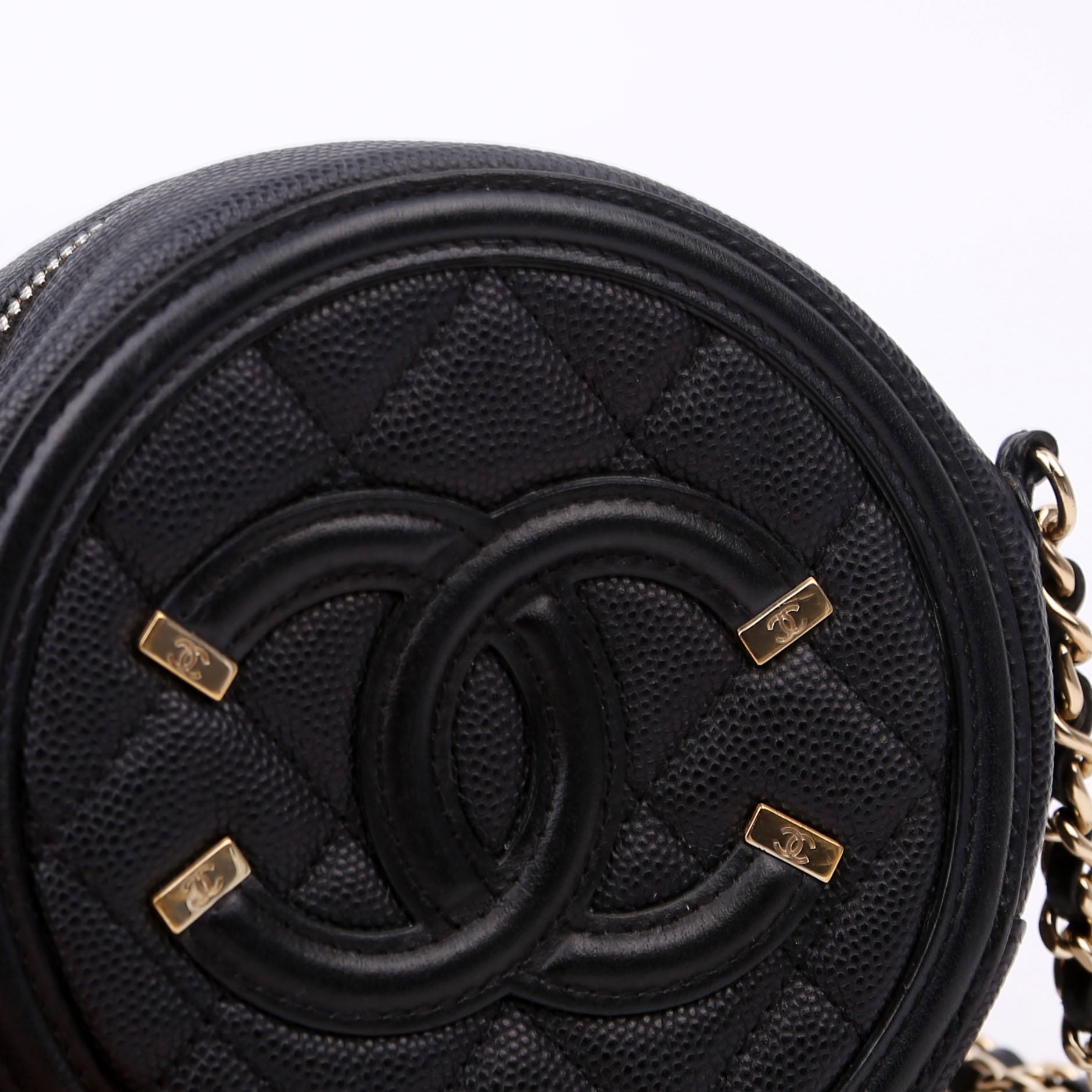 Chanel Filigree Round Crossbody 29M Black