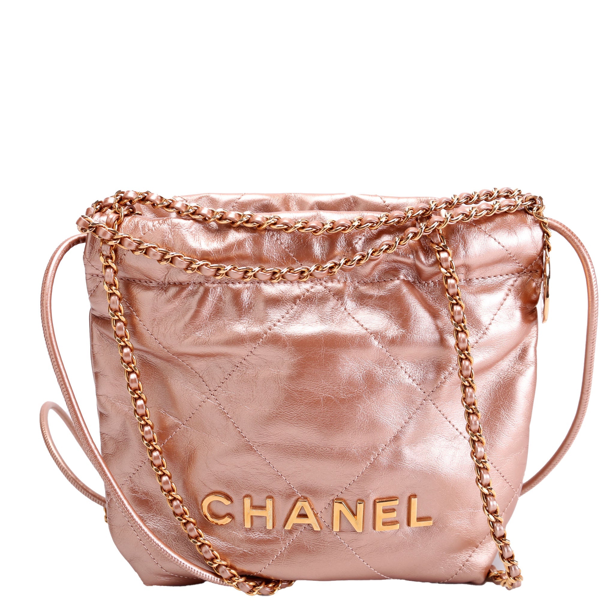 Chanel Chanel 22 Mini Metallic Calfskin RFID Pink