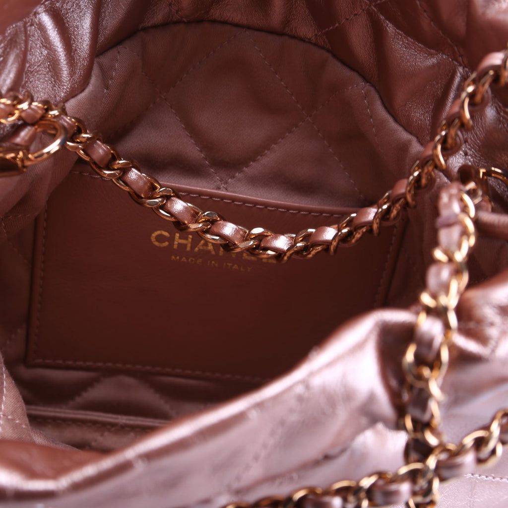 Chanel Chanel 22 Mini Metallic Calfskin RFID Pink
