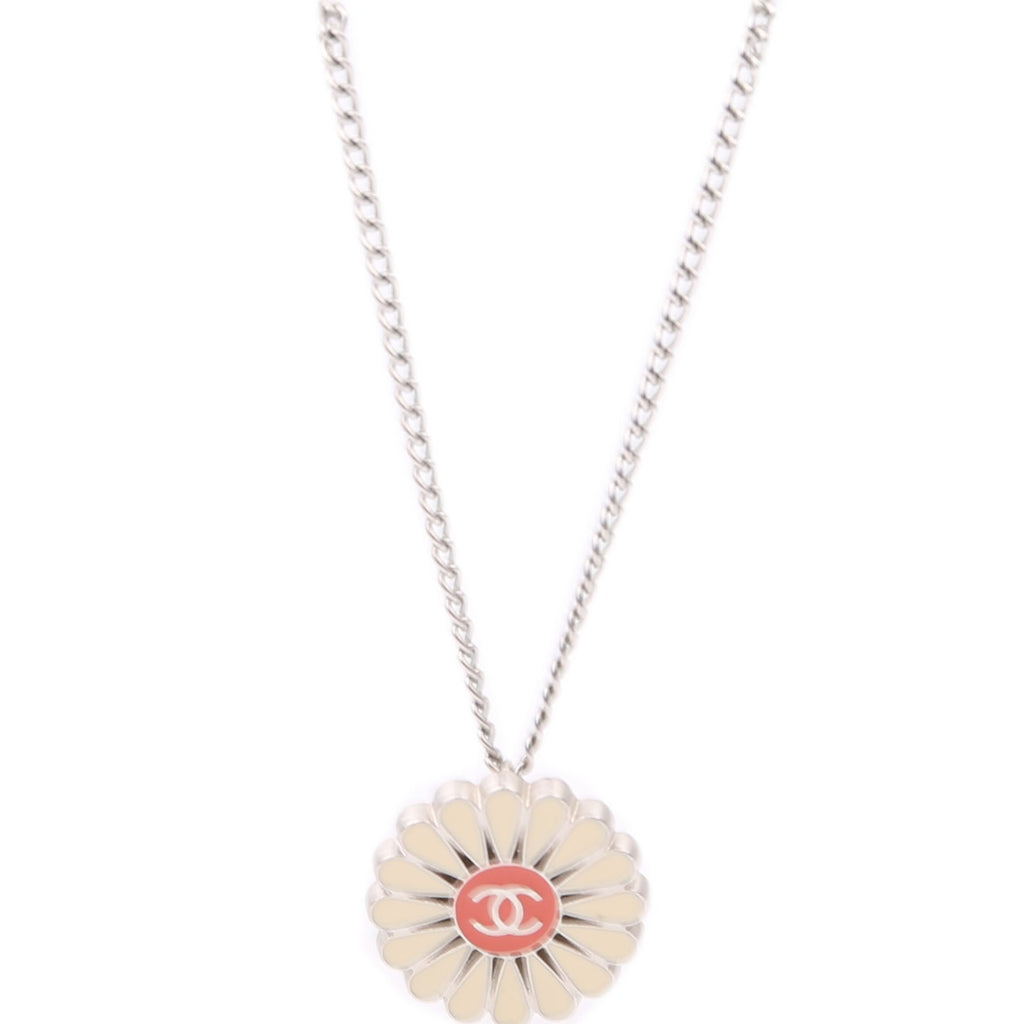 Chanel Camellia Flower Enamel Pendant