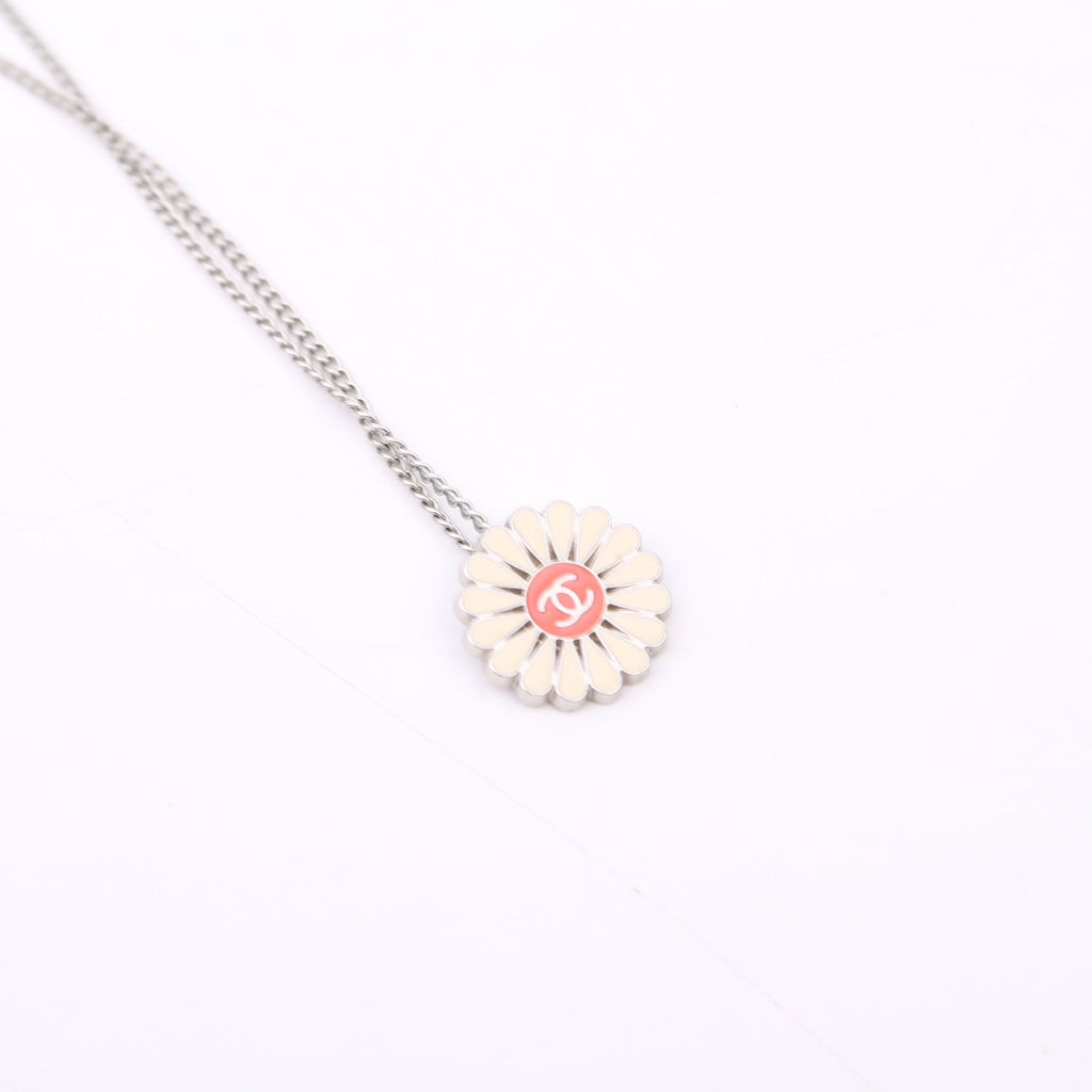 Chanel Camellia Flower Enamel Pendant