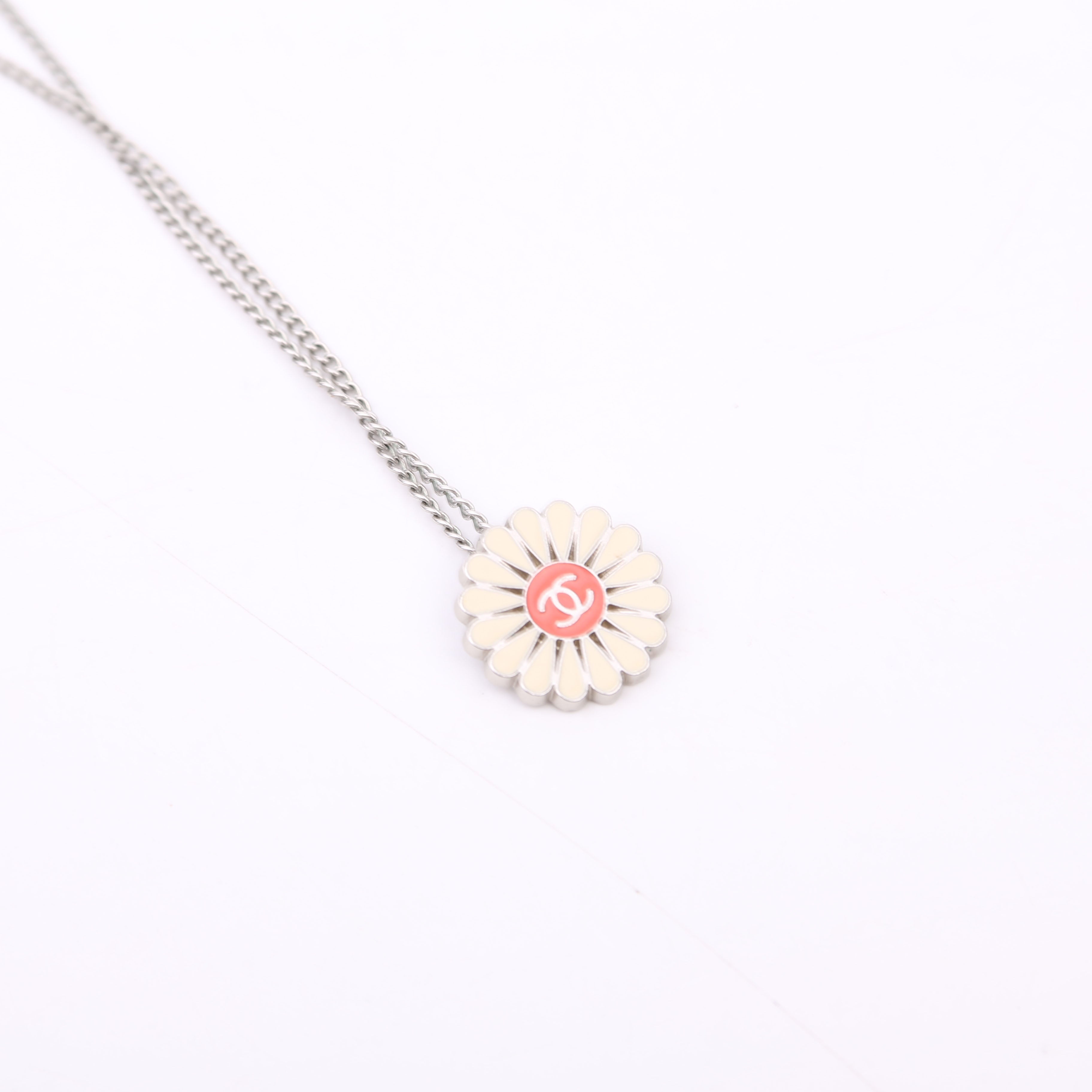 Chanel Camellia Flower Enamel Pendant