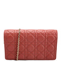 Christian Dior Lady Dior Pouch With Inserts Lambskin Cannage Rust