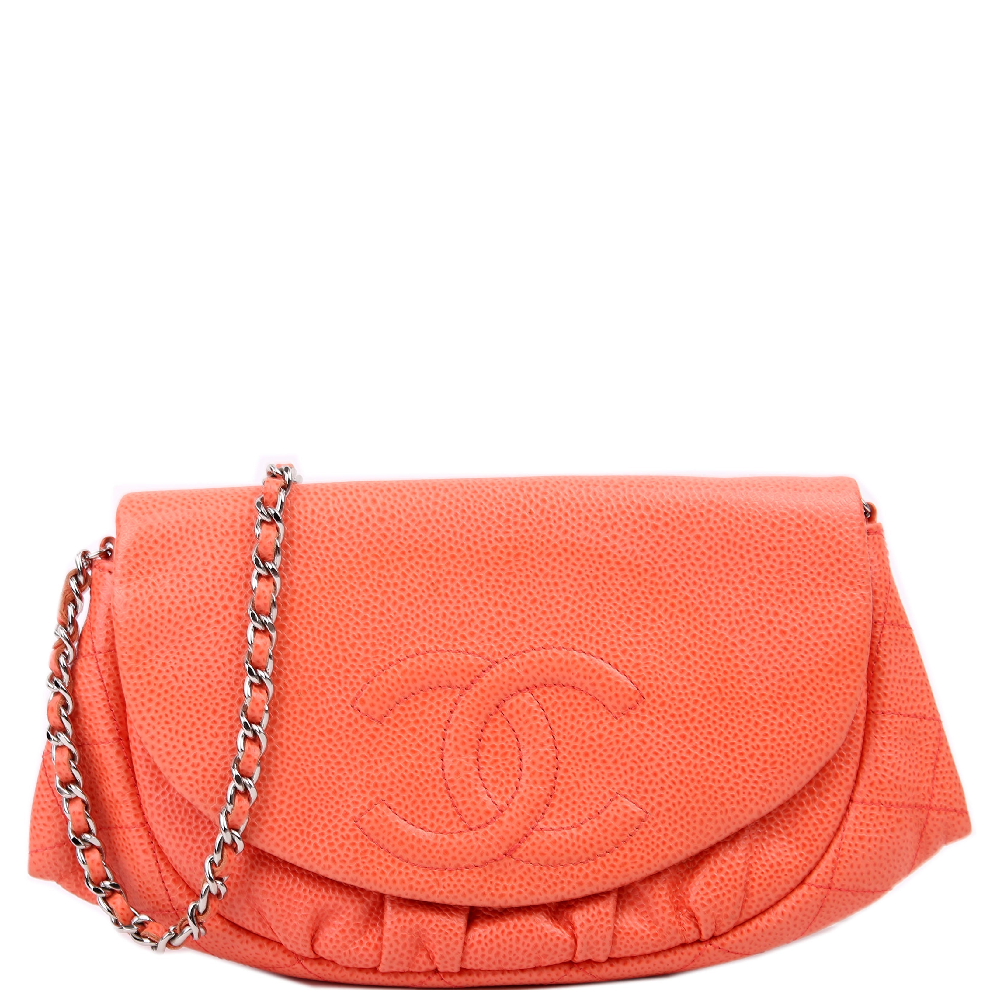 Chanel Wallet On Chain Half Moon Caviar Orange