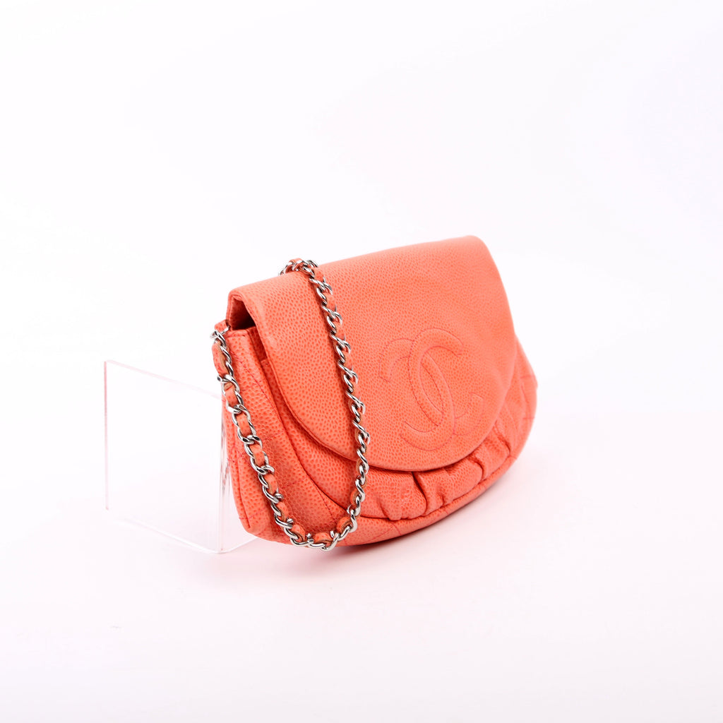 Chanel Wallet On Chain Half Moon Caviar Orange
