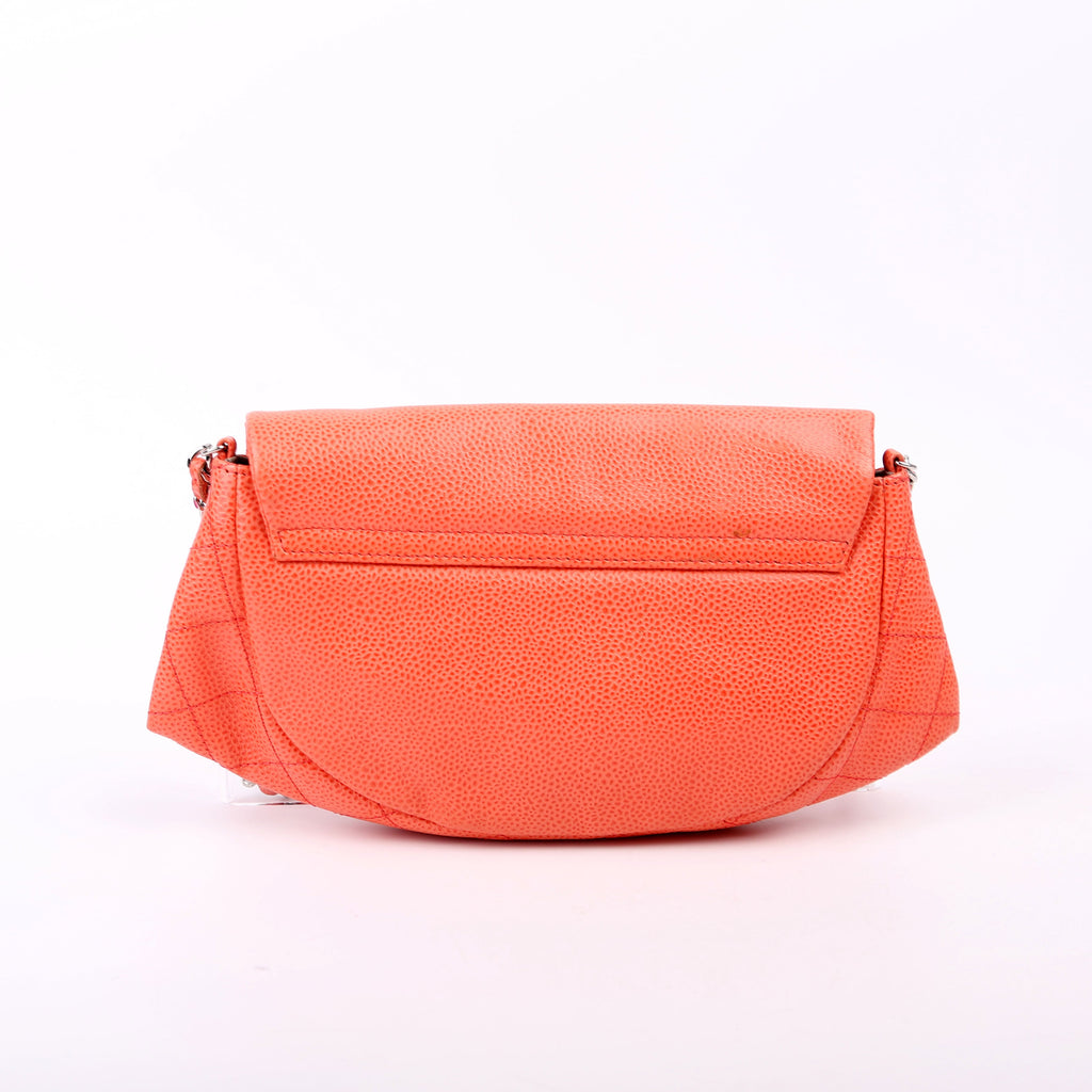 Chanel Wallet On Chain Half Moon Caviar Orange