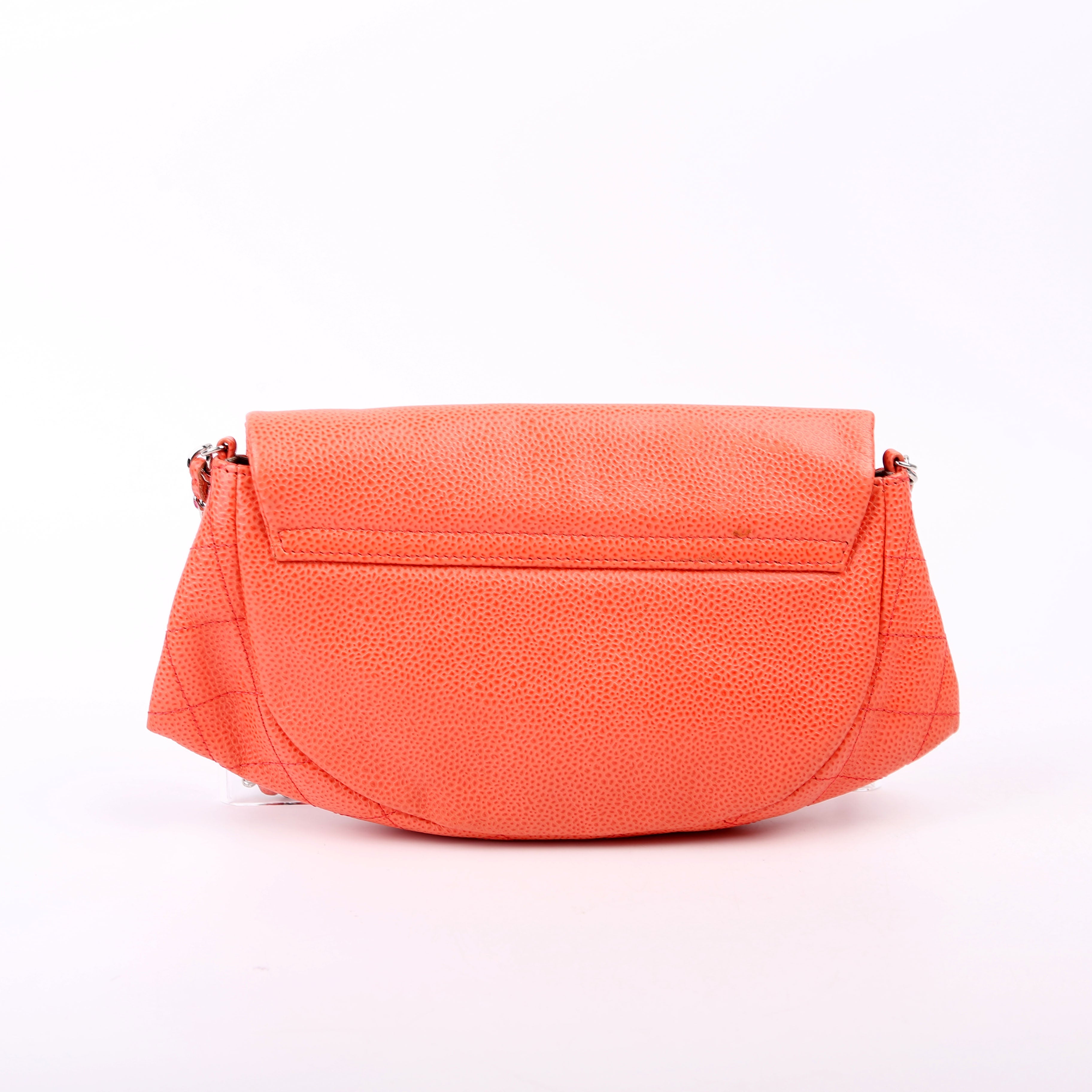 Chanel Wallet On Chain Half Moon Caviar Orange