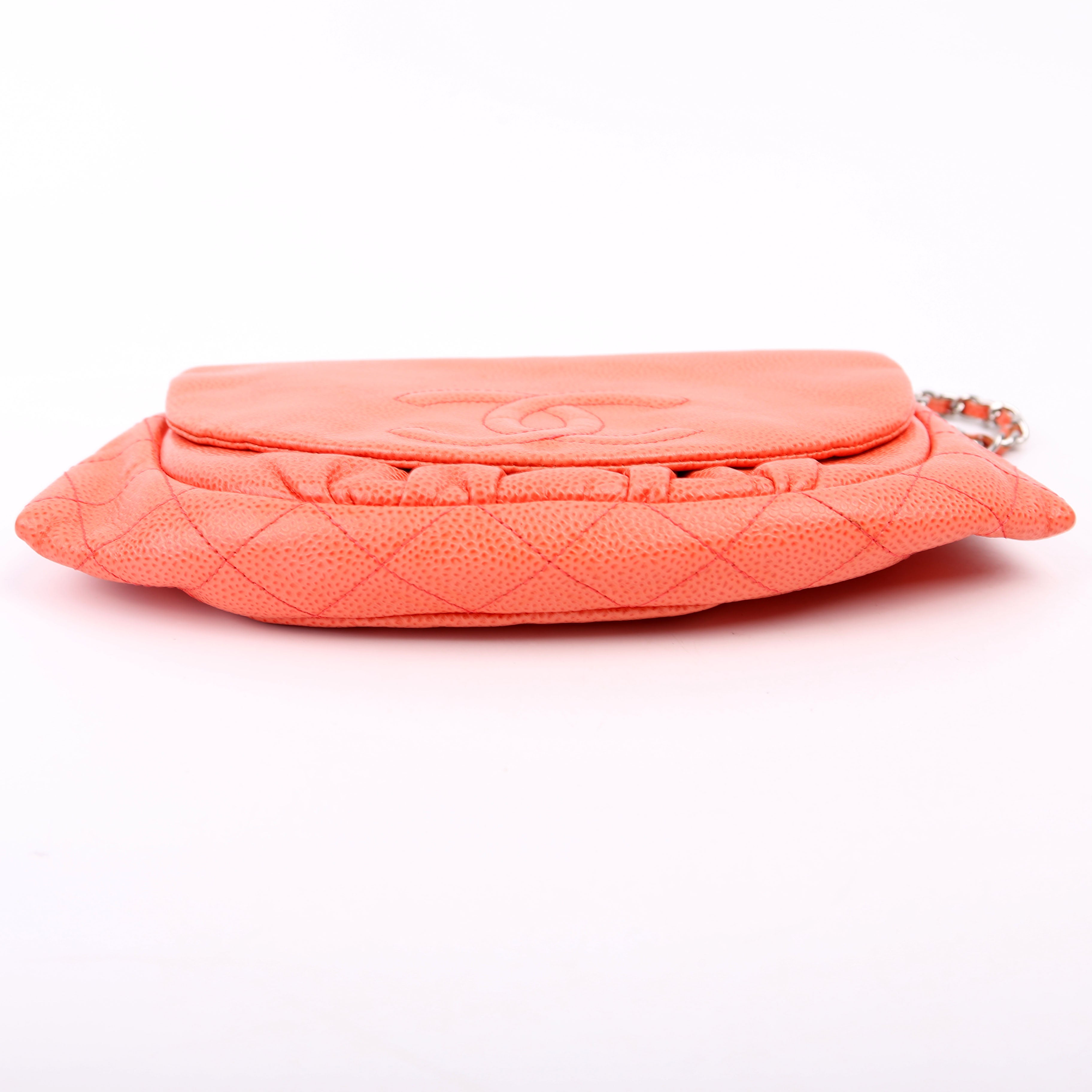 Chanel Wallet On Chain Half Moon Caviar Orange