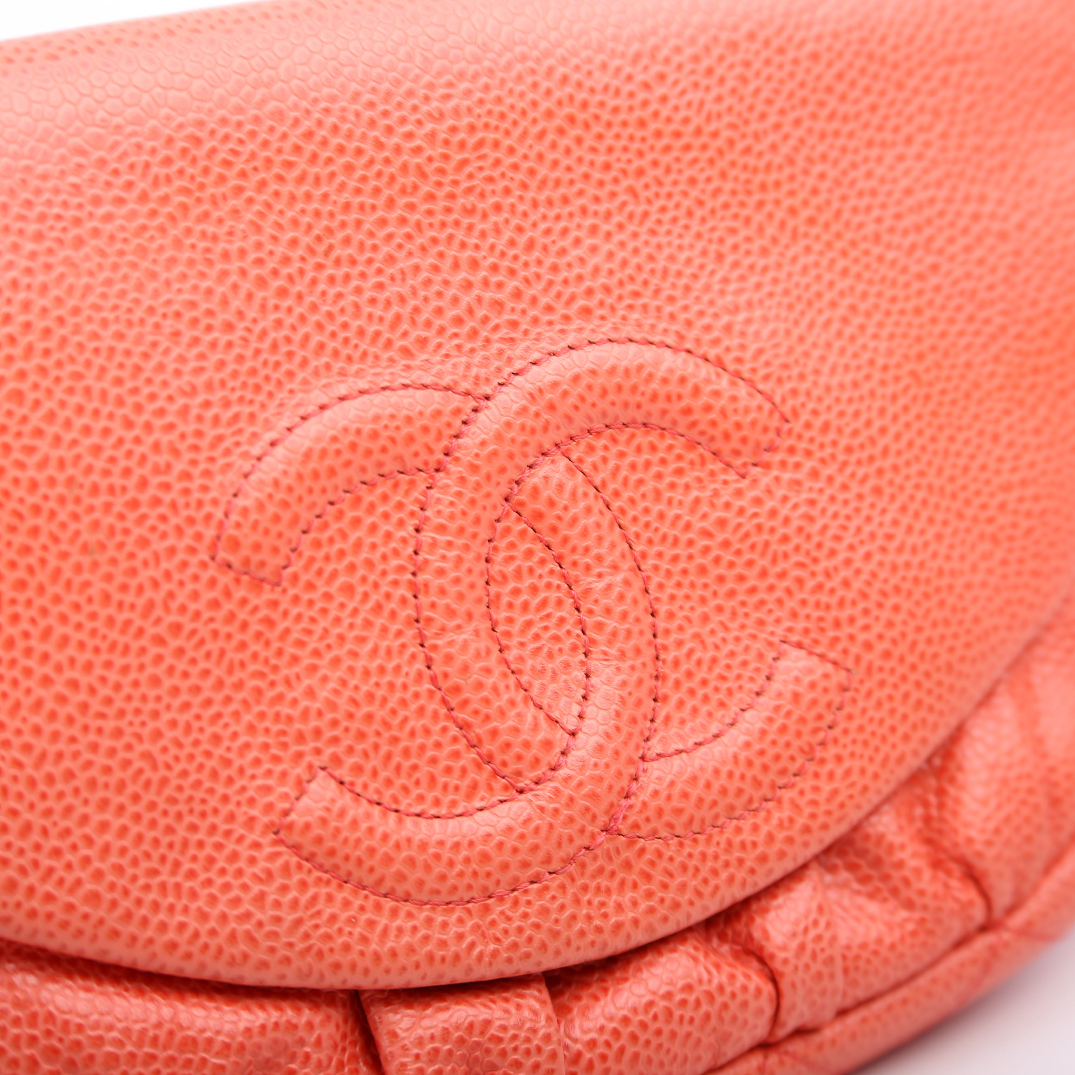 Chanel Wallet On Chain Half Moon Caviar Orange