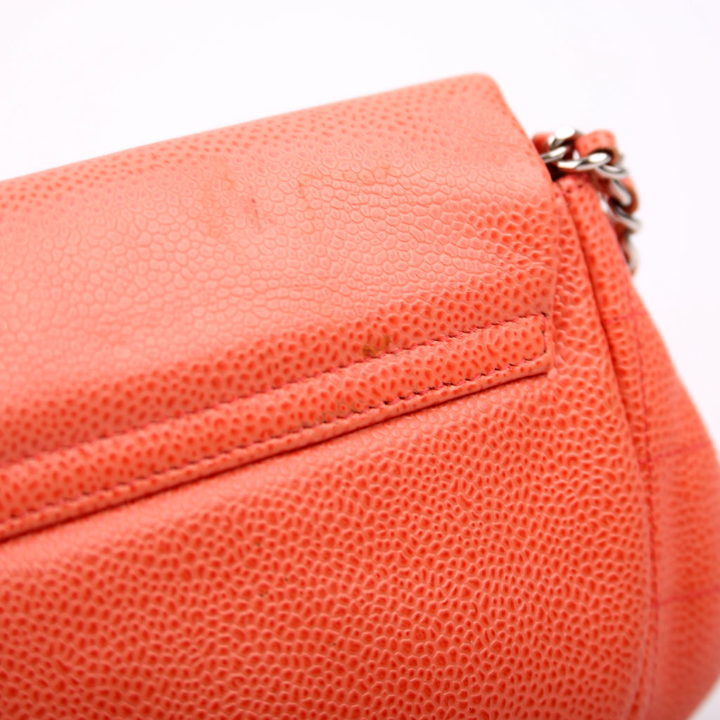 Chanel Wallet On Chain Half Moon Caviar Orange