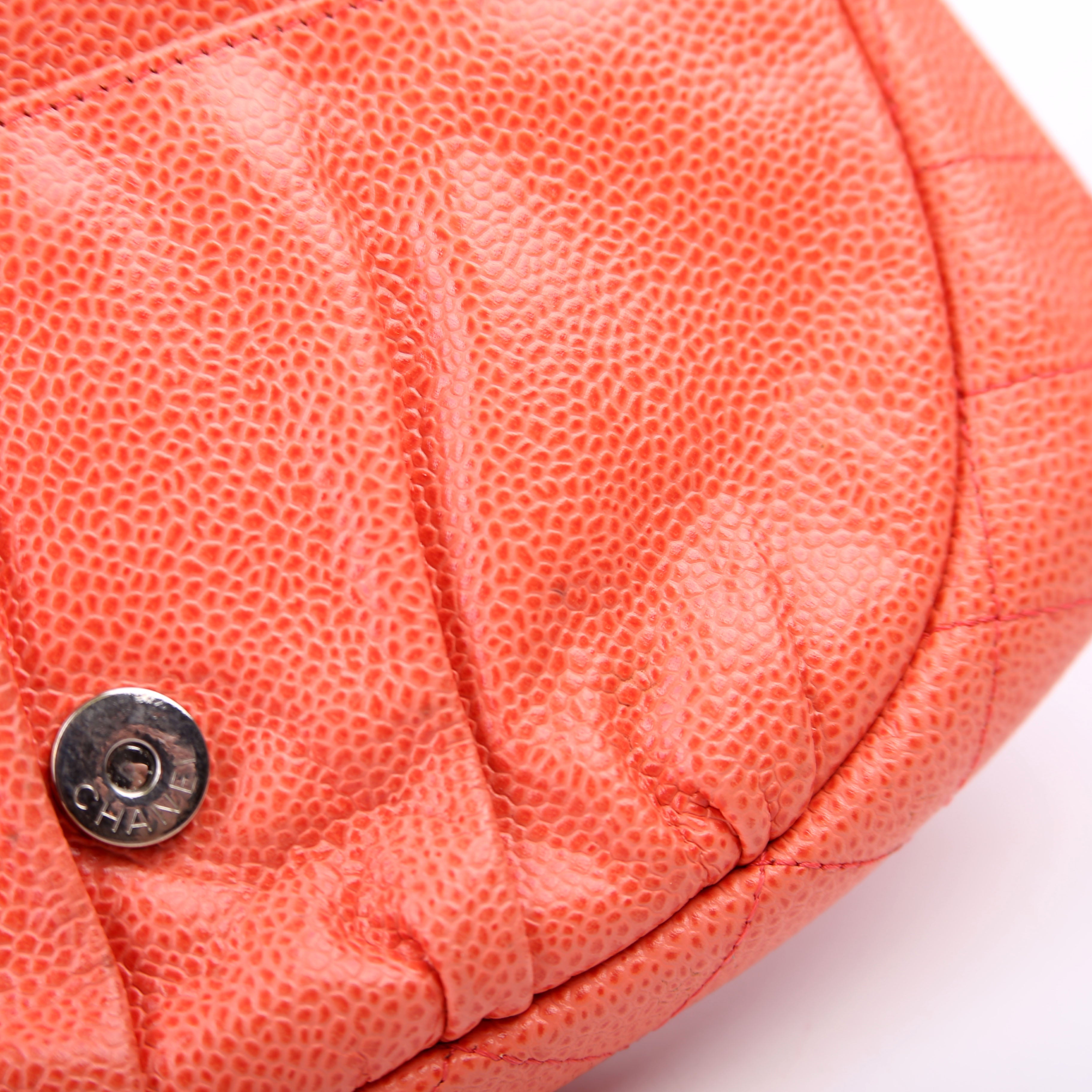 Chanel Wallet On Chain Half Moon Caviar Orange