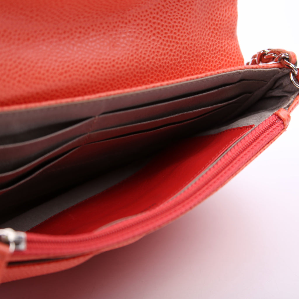 Chanel Wallet On Chain Half Moon Caviar Orange