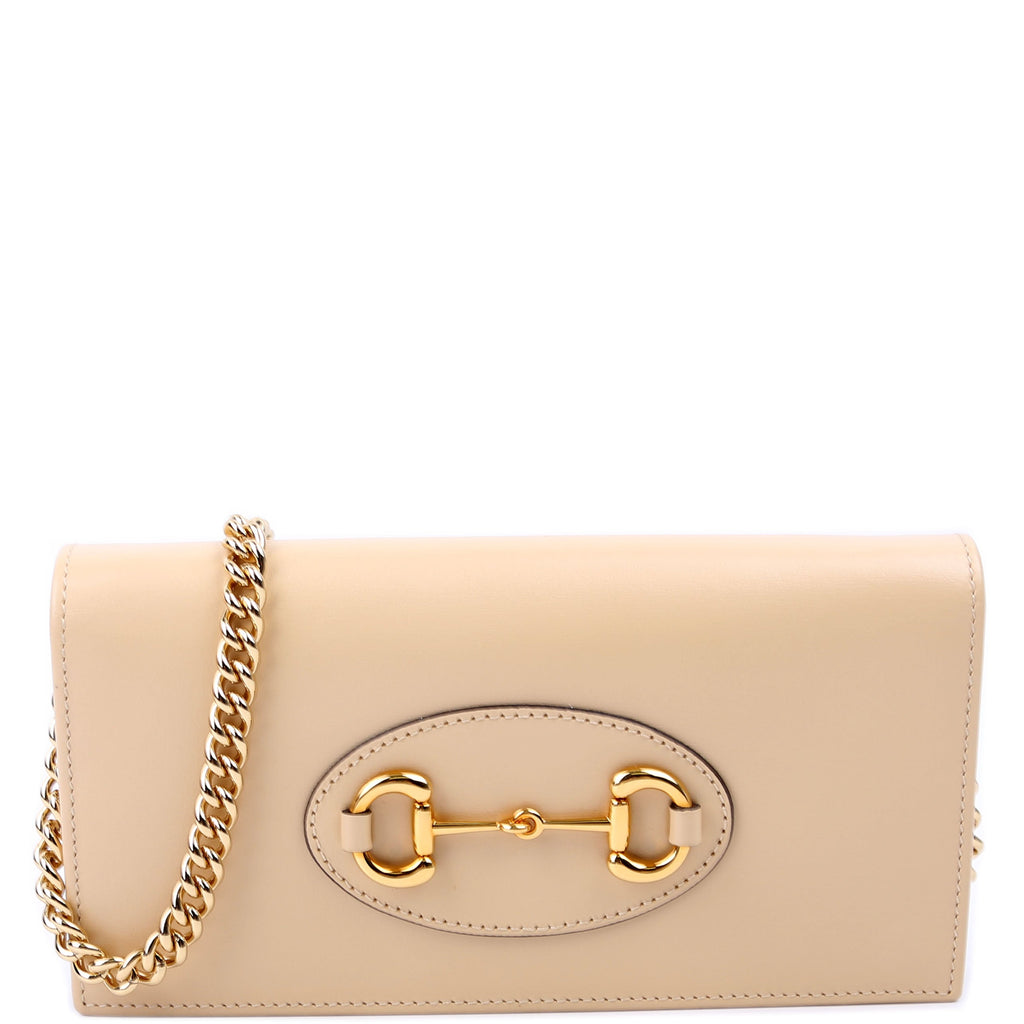 Gucci 621892 Horsebit 1955 Wallet With Chain Tan