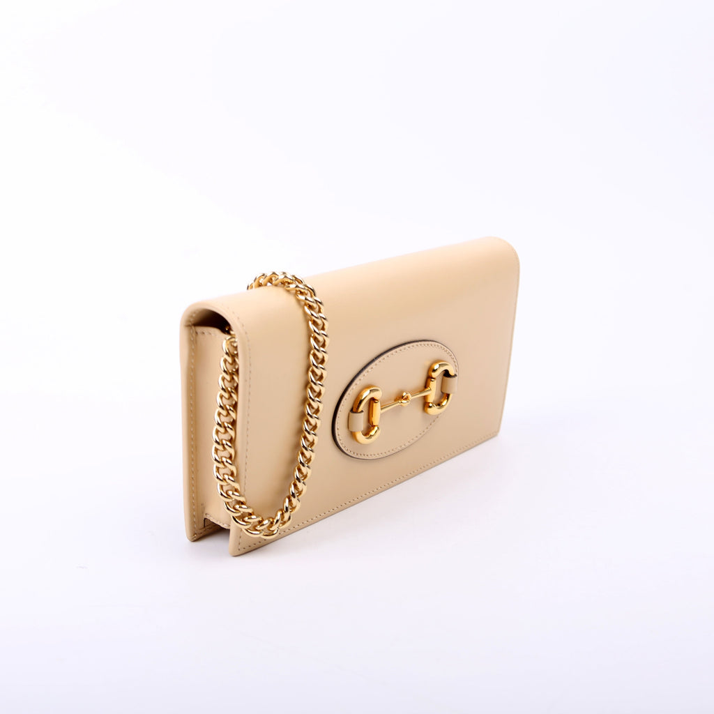 Gucci 621892 Horsebit 1955 Wallet With Chain Tan