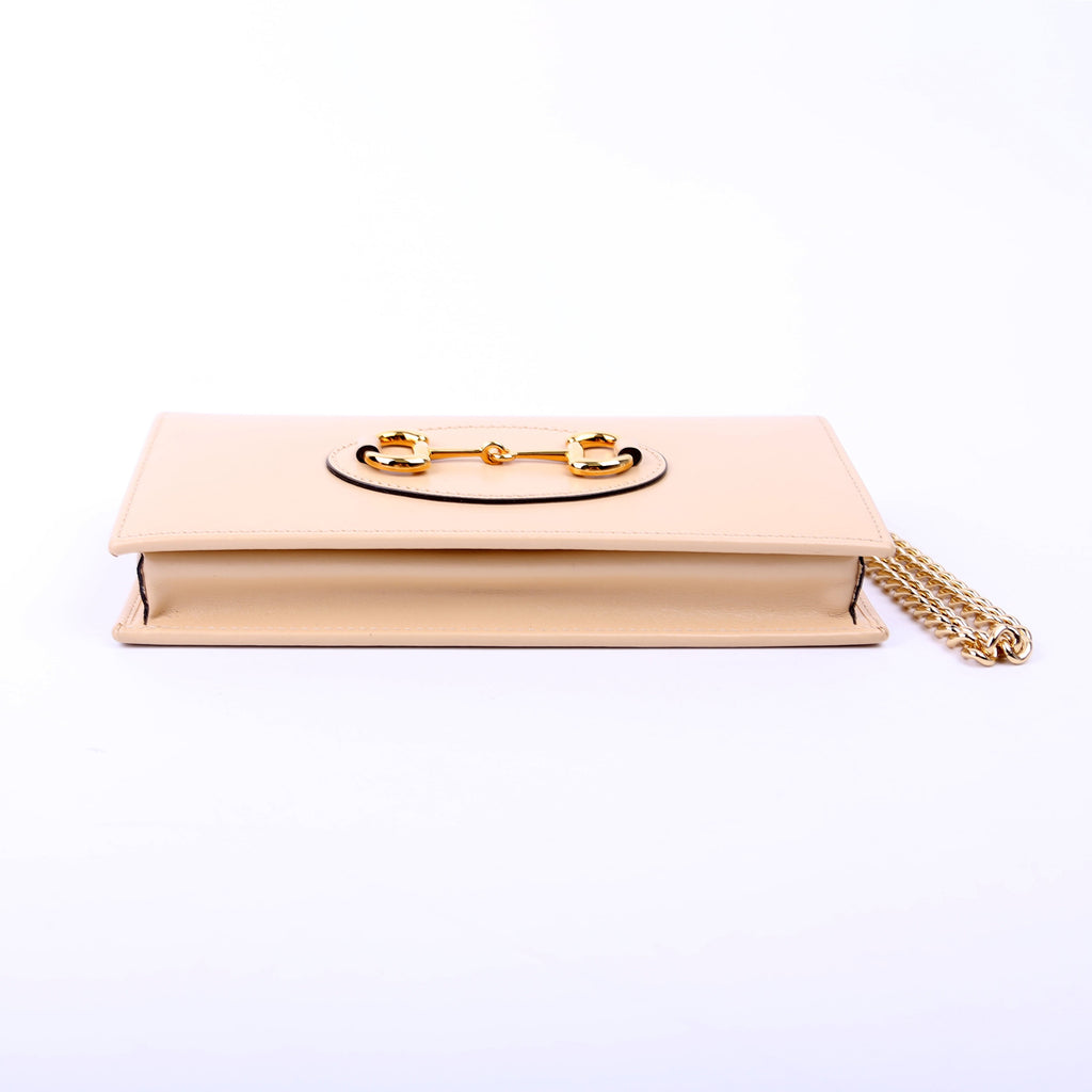 Gucci 621892 Horsebit 1955 Wallet With Chain Tan