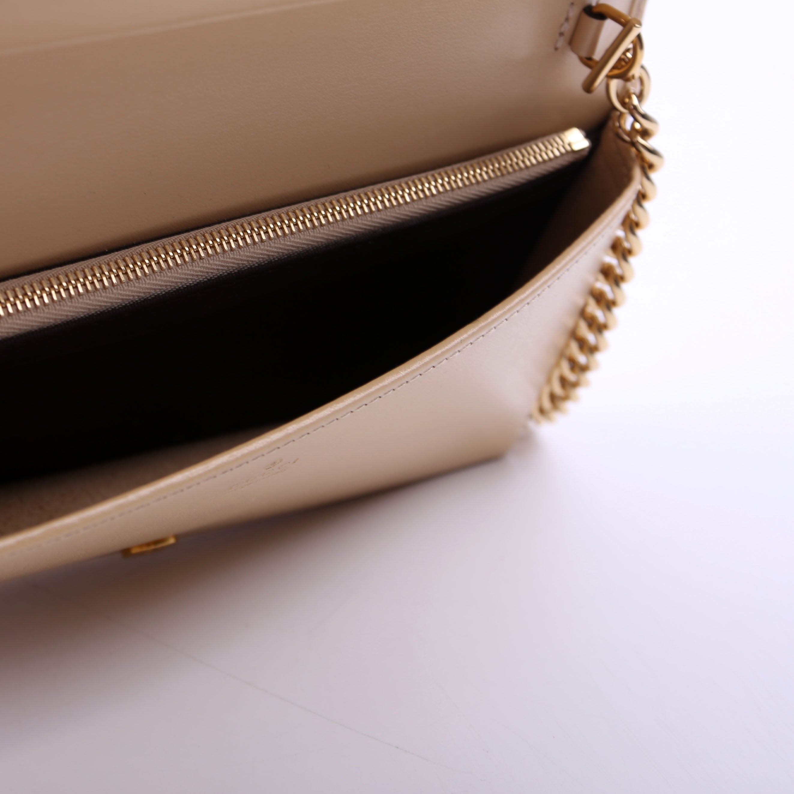 Gucci 621892 Horsebit 1955 Wallet With Chain Tan