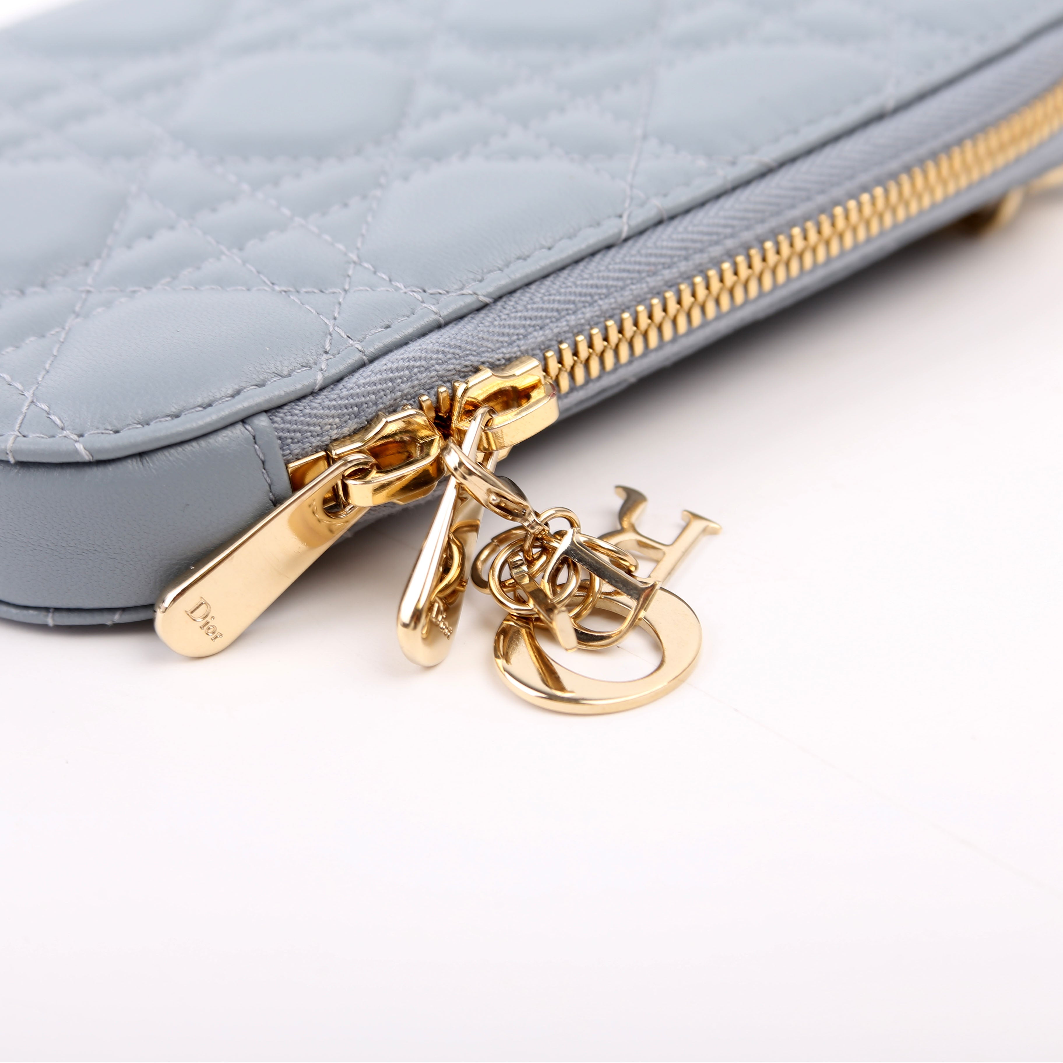 Christian Dior Lady Dior Call'In Dior Phone Holder Dioramour Lambskin Cannage Blue