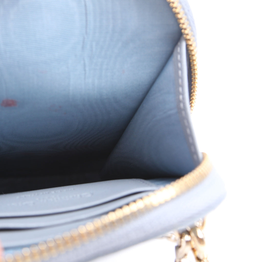 Christian Dior Lady Dior Call'In Dior Phone Holder Dioramour Lambskin Cannage Blue