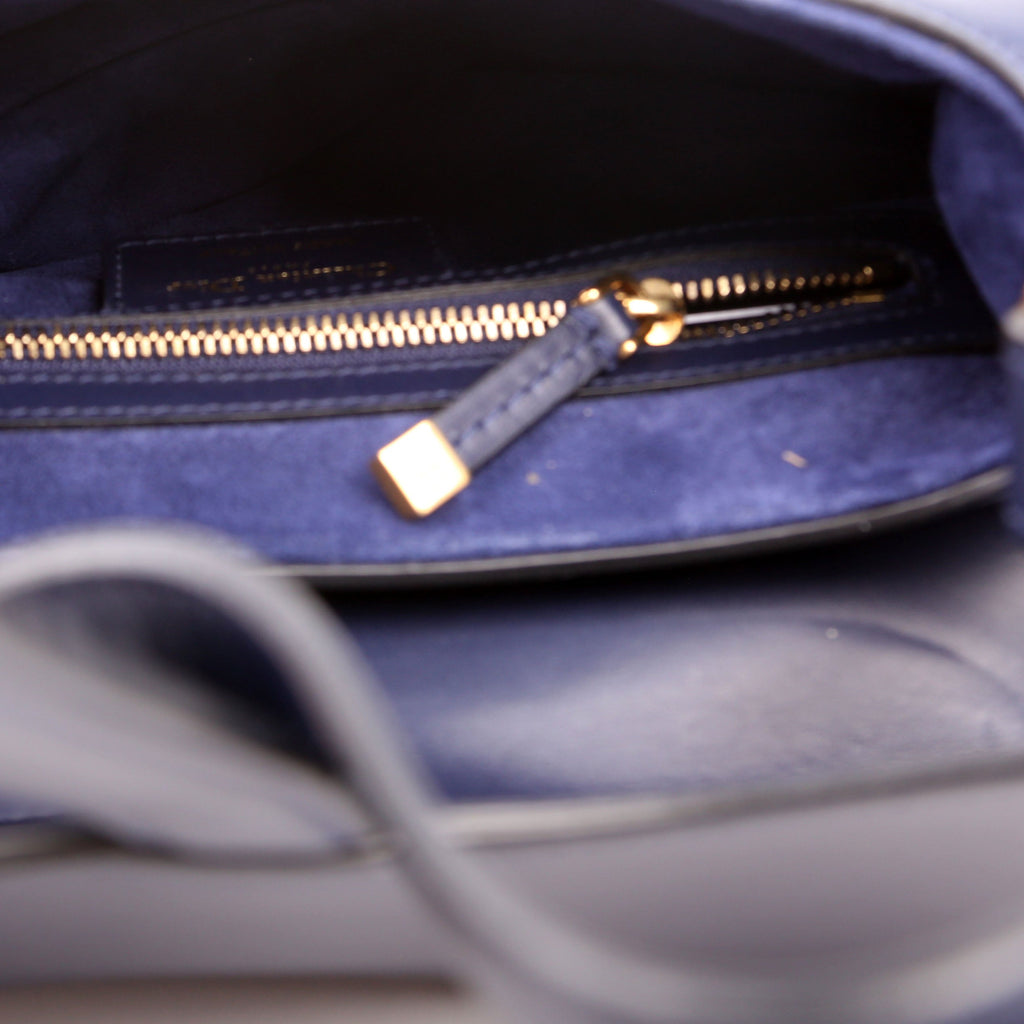 Christian Dior Saddle Bag Leather Navy Blue