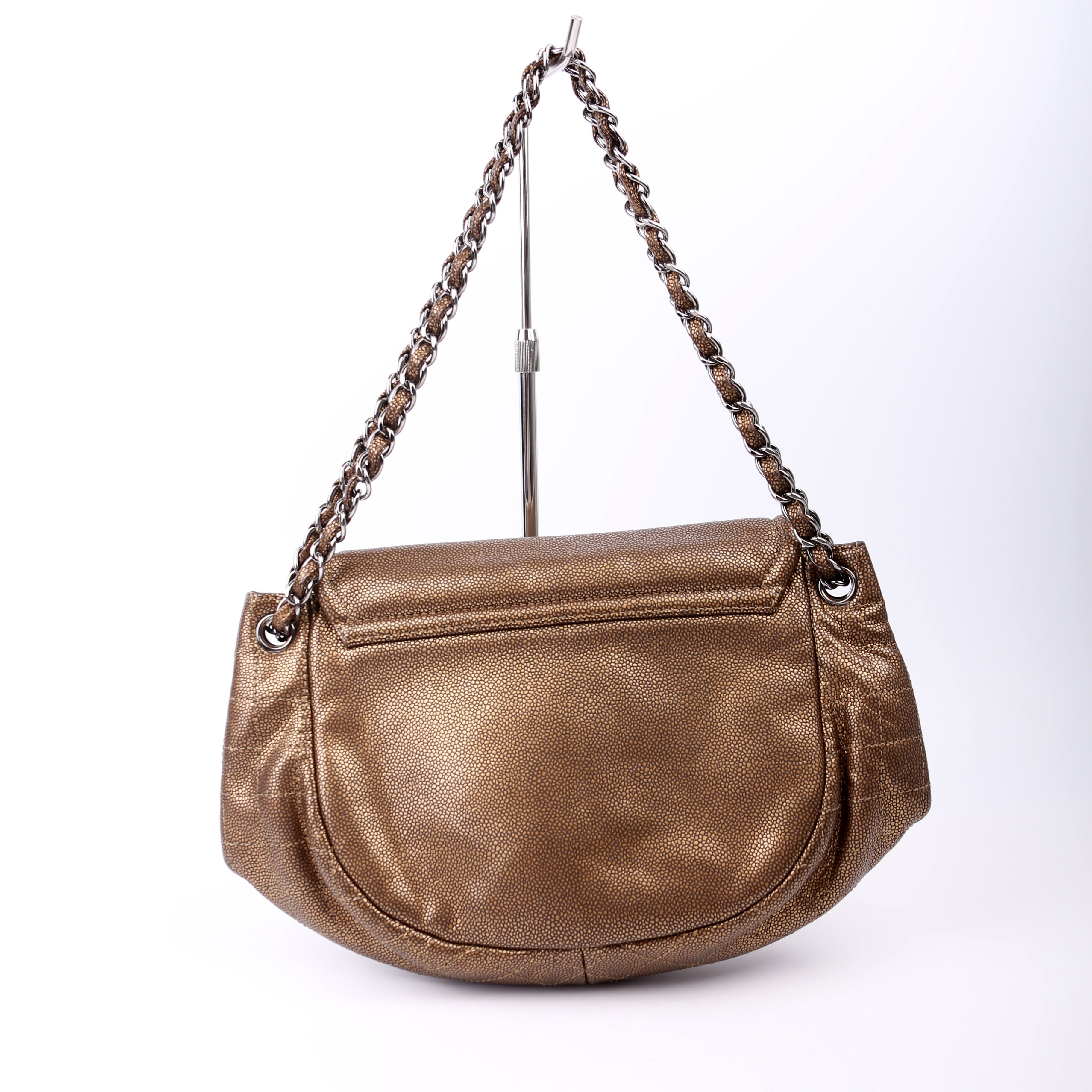 Chanel Half Moon Flap Caviar 12M Gold