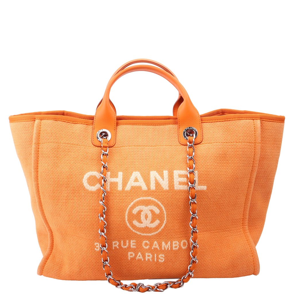 Chanel Deauville Medium Mixed Fibers 20M Orange