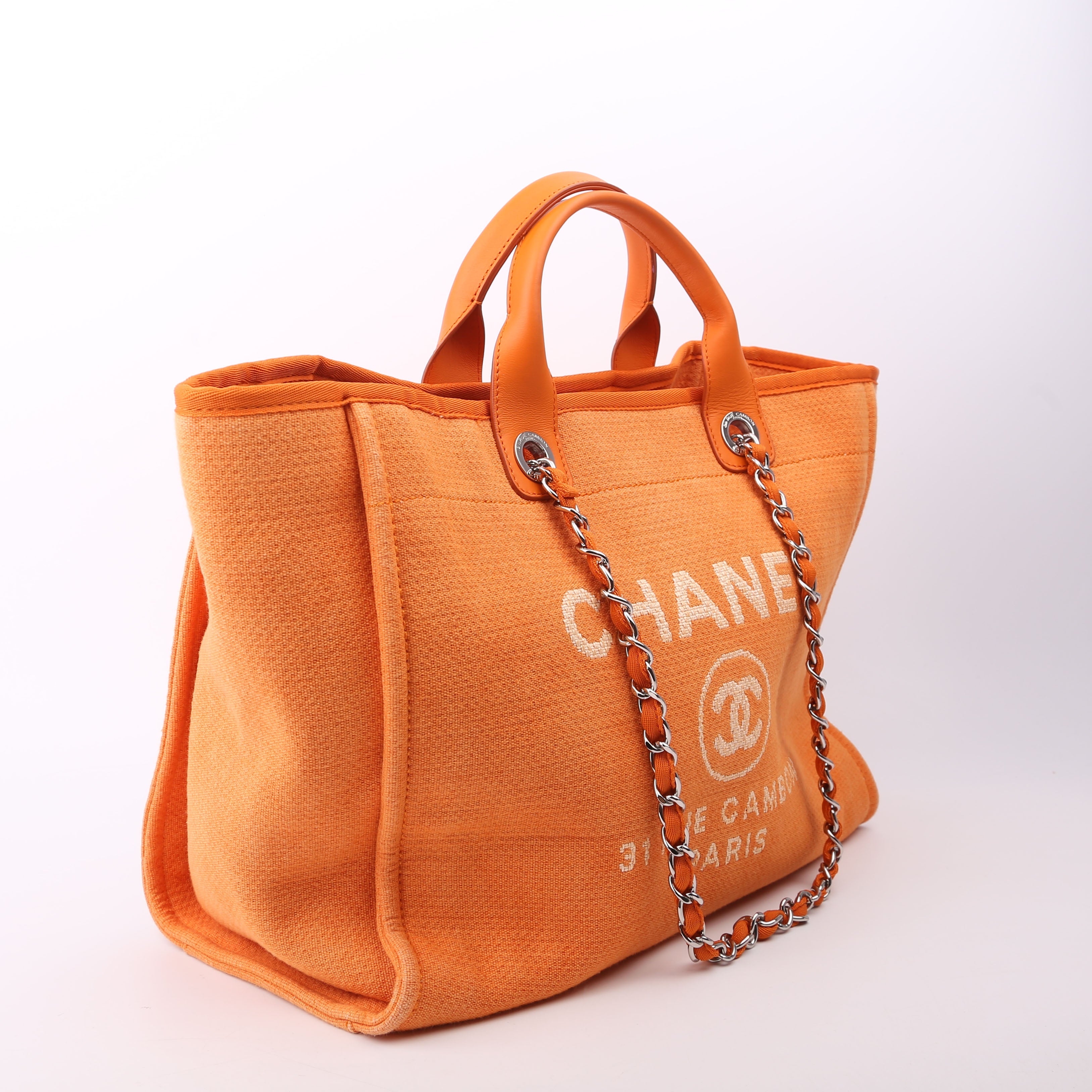 Chanel Deauville Medium Mixed Fibers 20M Orange