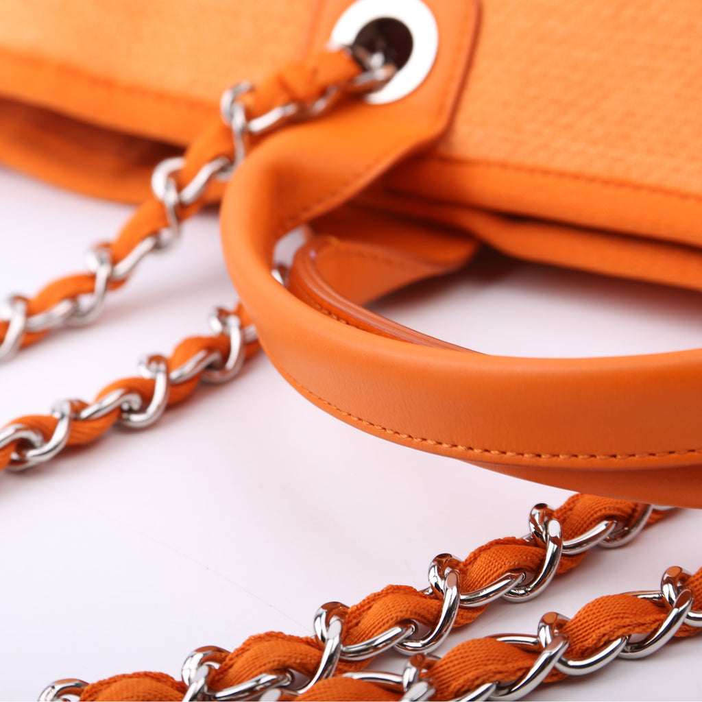 Chanel Deauville Medium Mixed Fibers 20M Orange