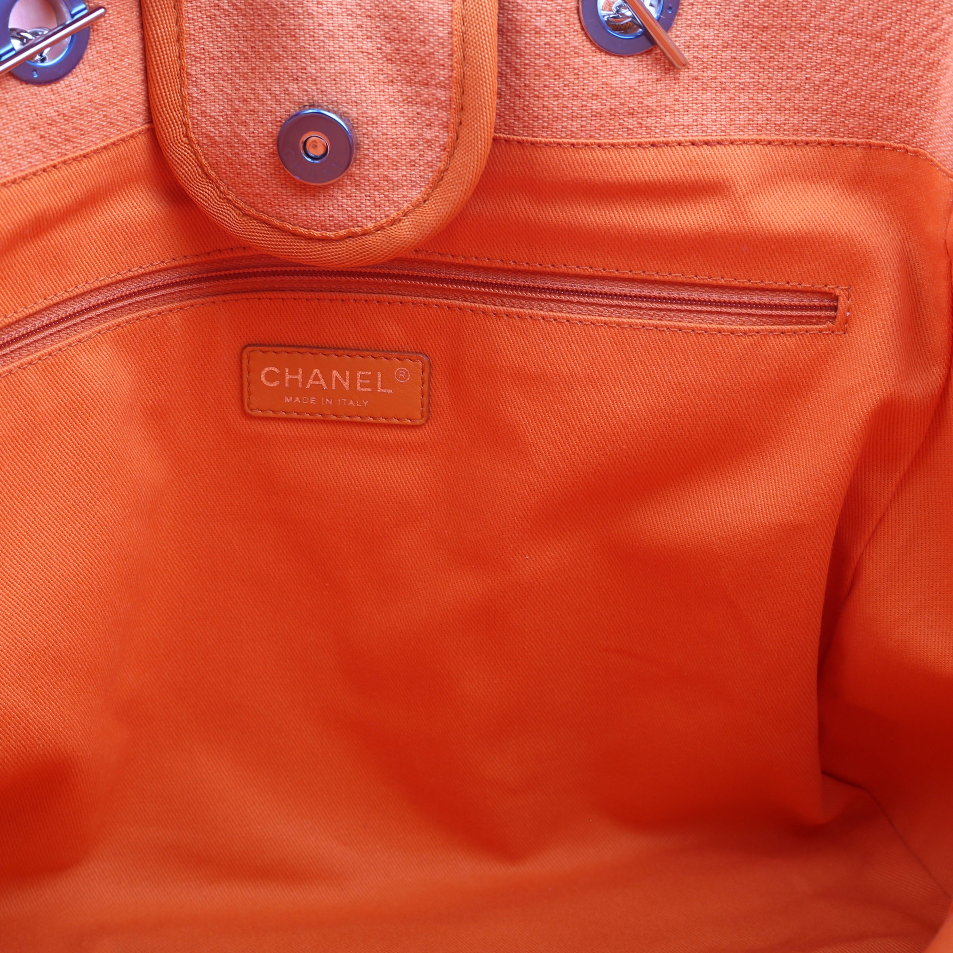 Chanel Deauville Medium Mixed Fibers 20M Orange