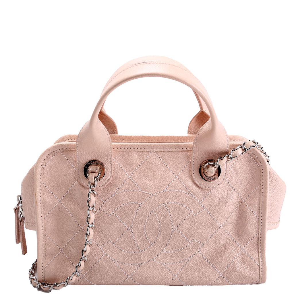 Chanel Deauville Bowling Bag Small Caviar Pink