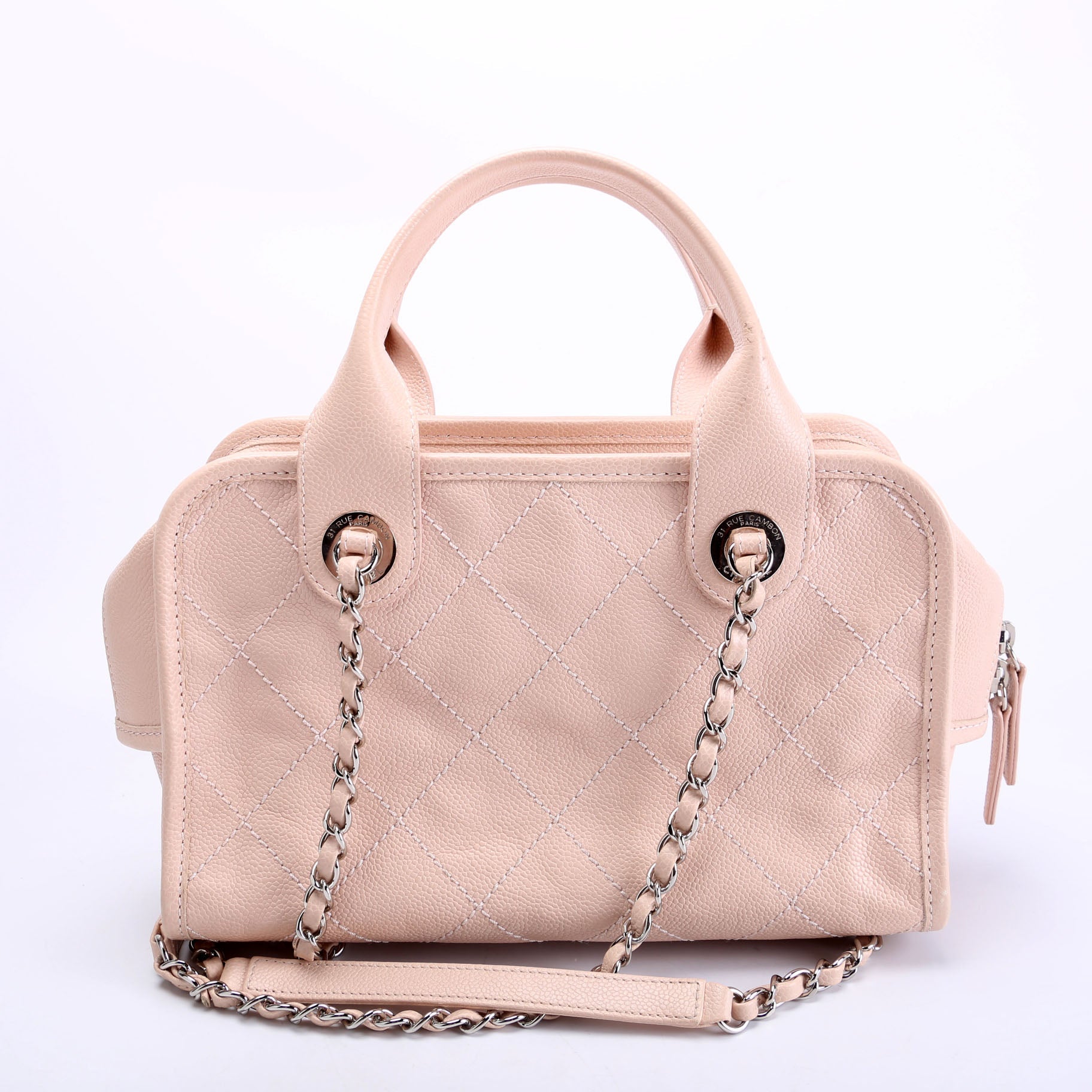 Chanel Deauville Bowling Bag Small Caviar Pink